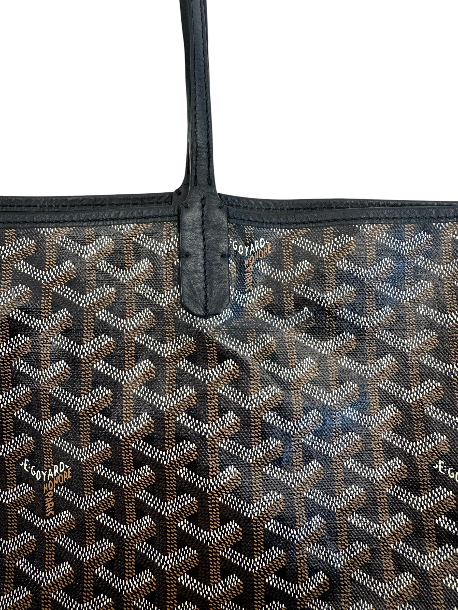 Goyard Black Saint Louis PM Tote W/ Pouch