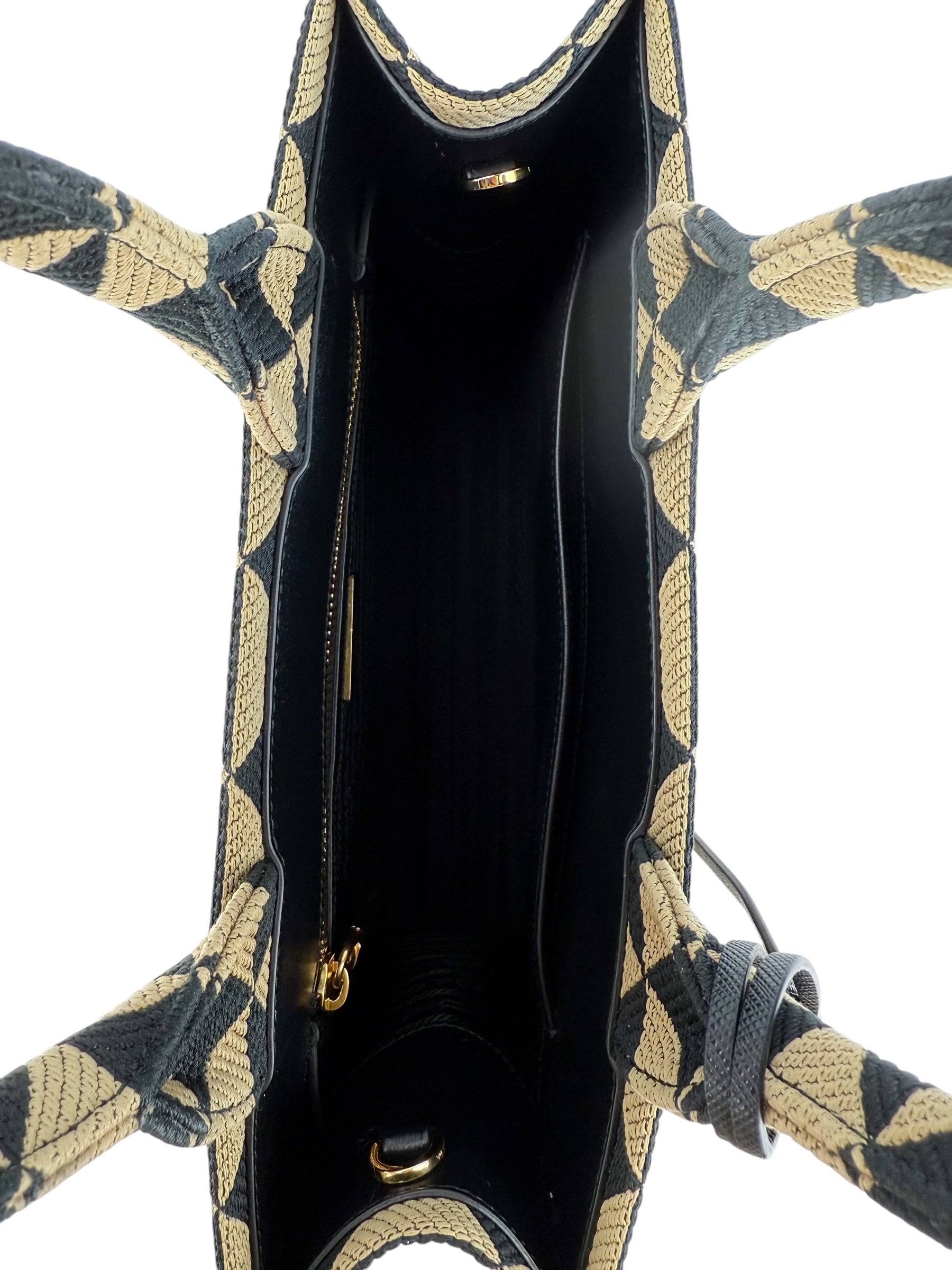 Prada Symbole Embroidered Tote Bag