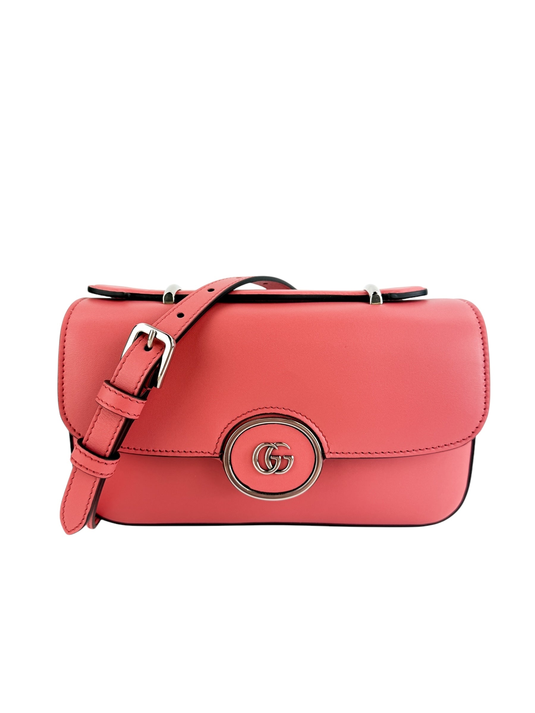 Gucci Senna Calfskin Petite GG Pink Top Handle Bag