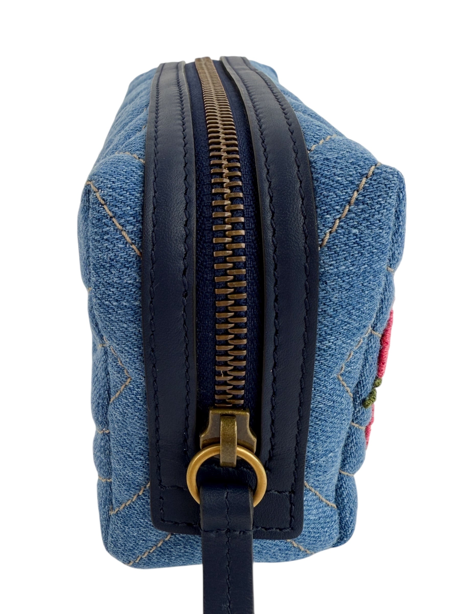 Gucci Denim Matelasse Flower Japan Limited GG Pouch