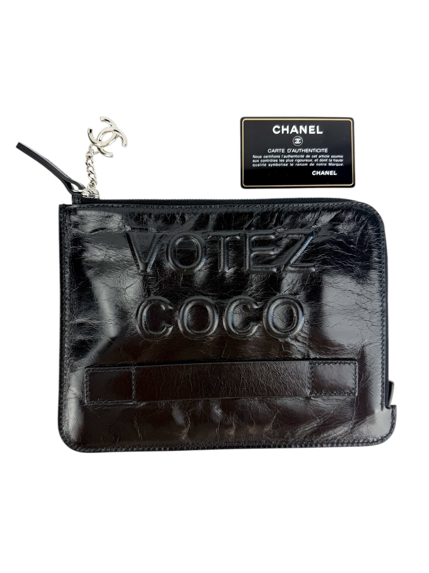 Chanel Black Votez CoCo Clutch