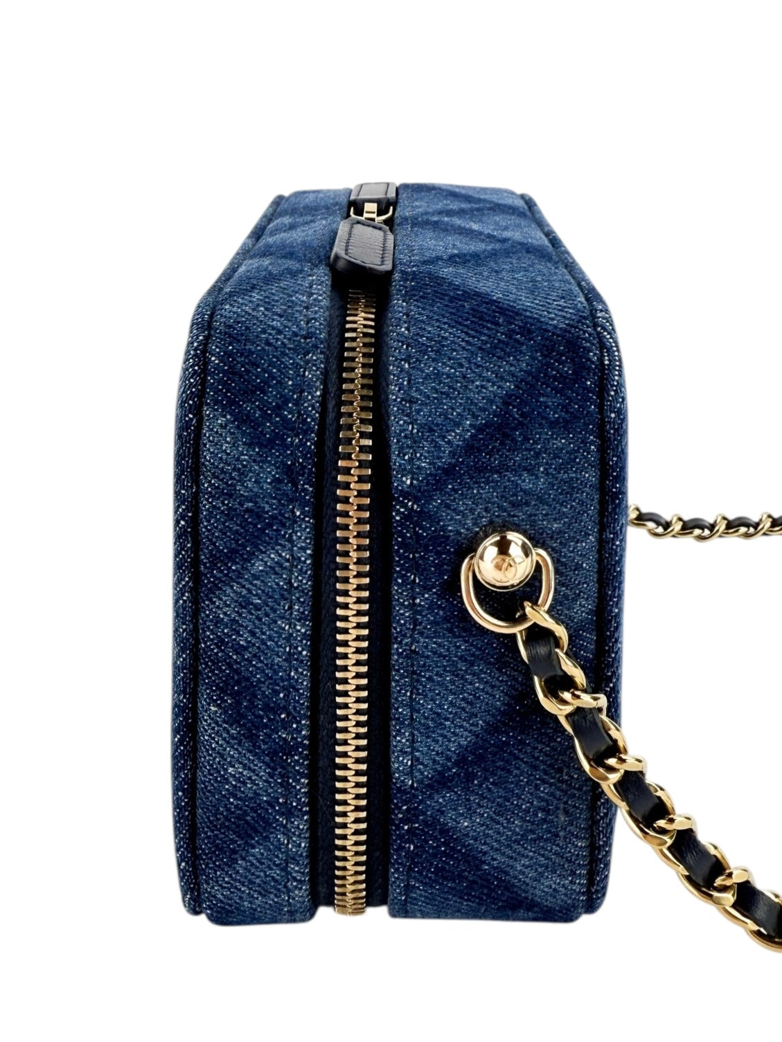Chanel Printed Denim CC Camera Bag Blue