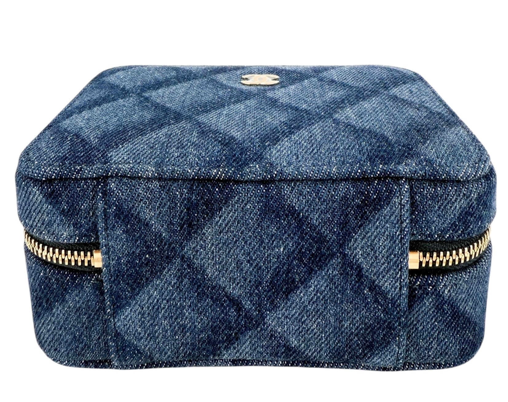 Chanel Printed Denim CC Camera Bag Blue