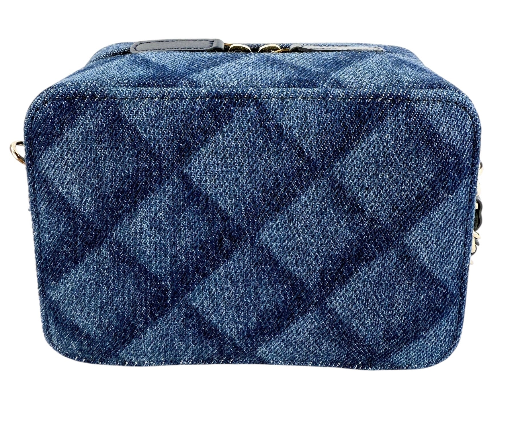 Chanel Printed Denim CC Camera Bag Blue