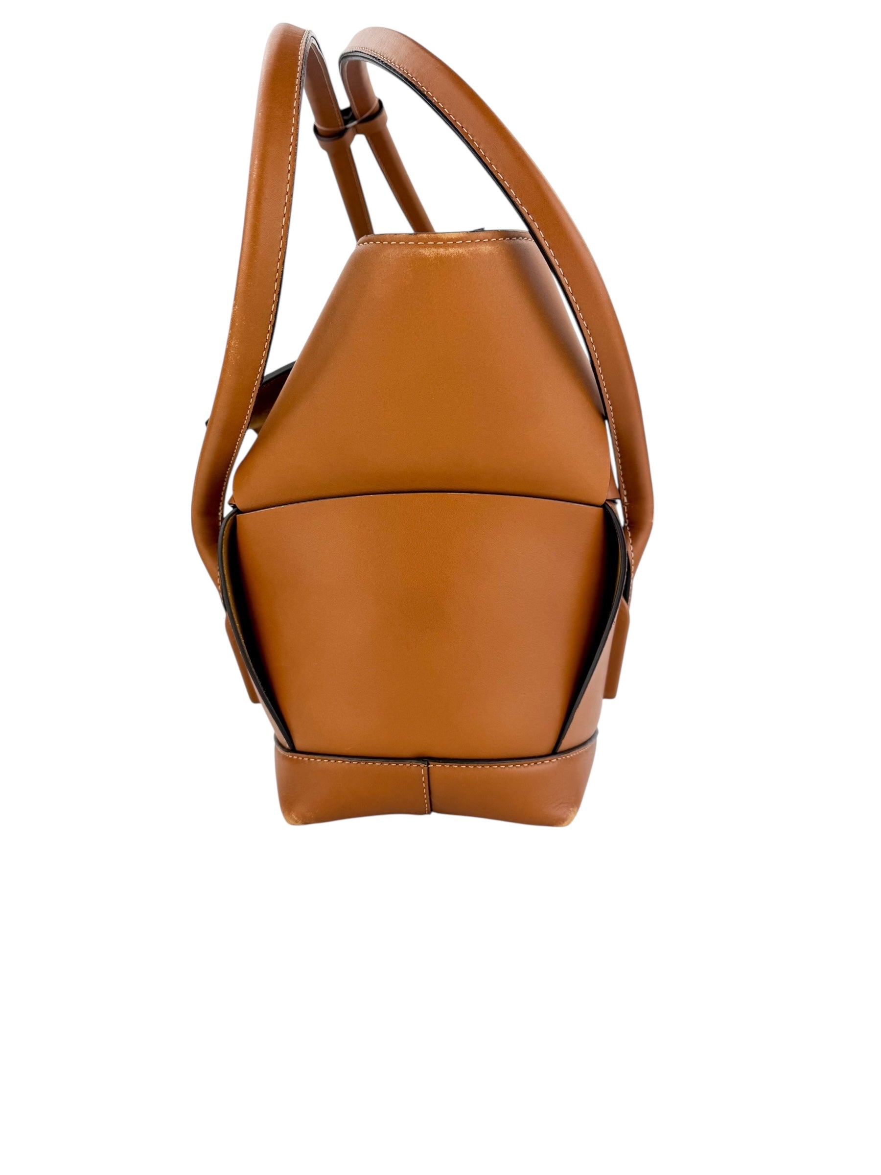 Bottega Veneta French Calfskin Maxi Intrecciato Medium Arco Caramel