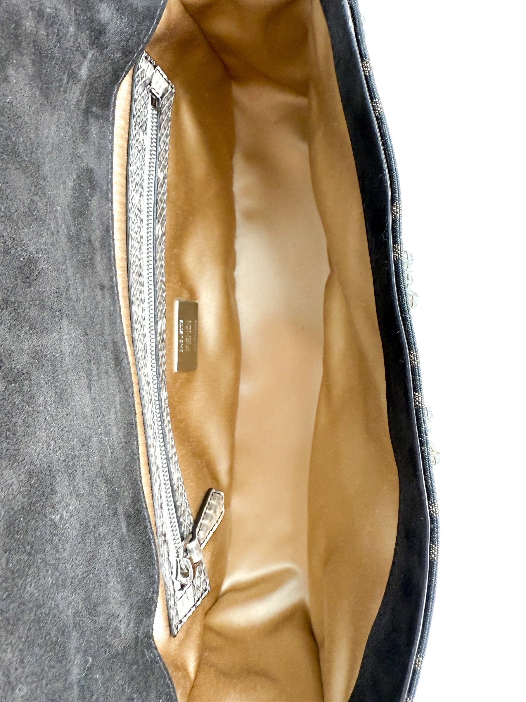 Fendi Re-Edition Zucca Canvas Crystal Embellished Baguette (Full Set)