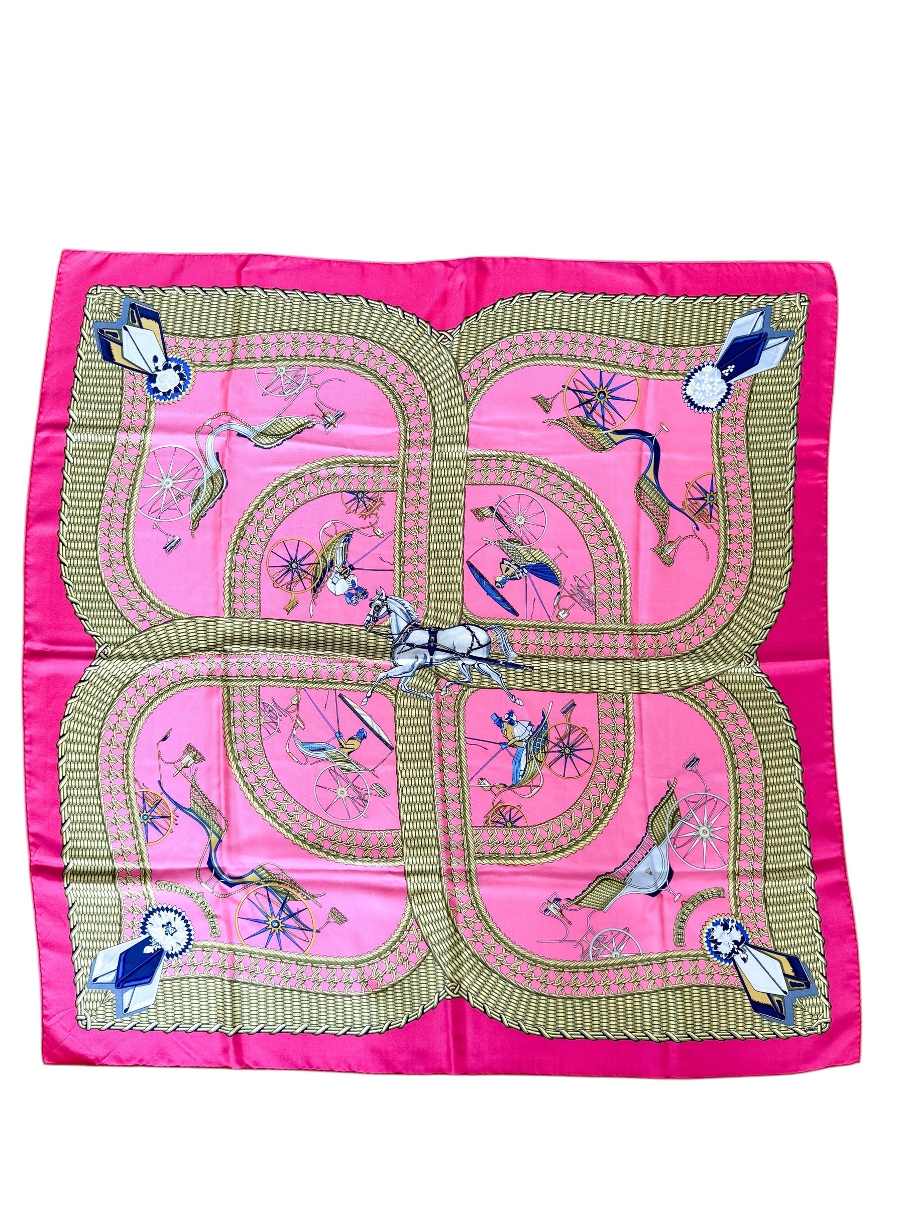Hermes Voitures Painers Silk Scarf