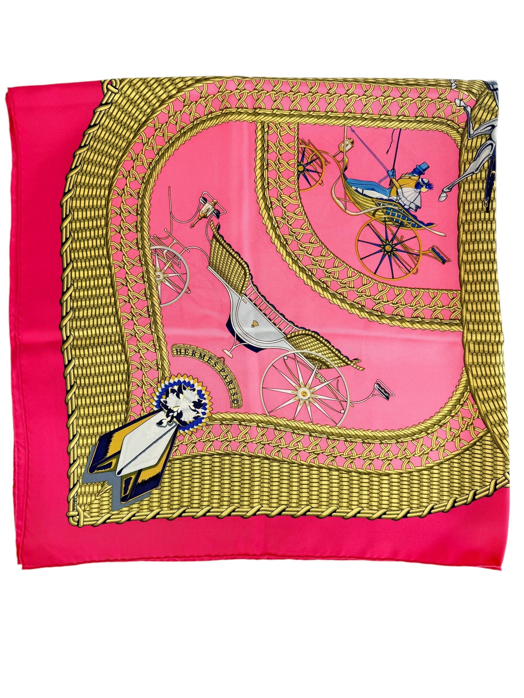 Hermes Voitures Painers Silk Scarf