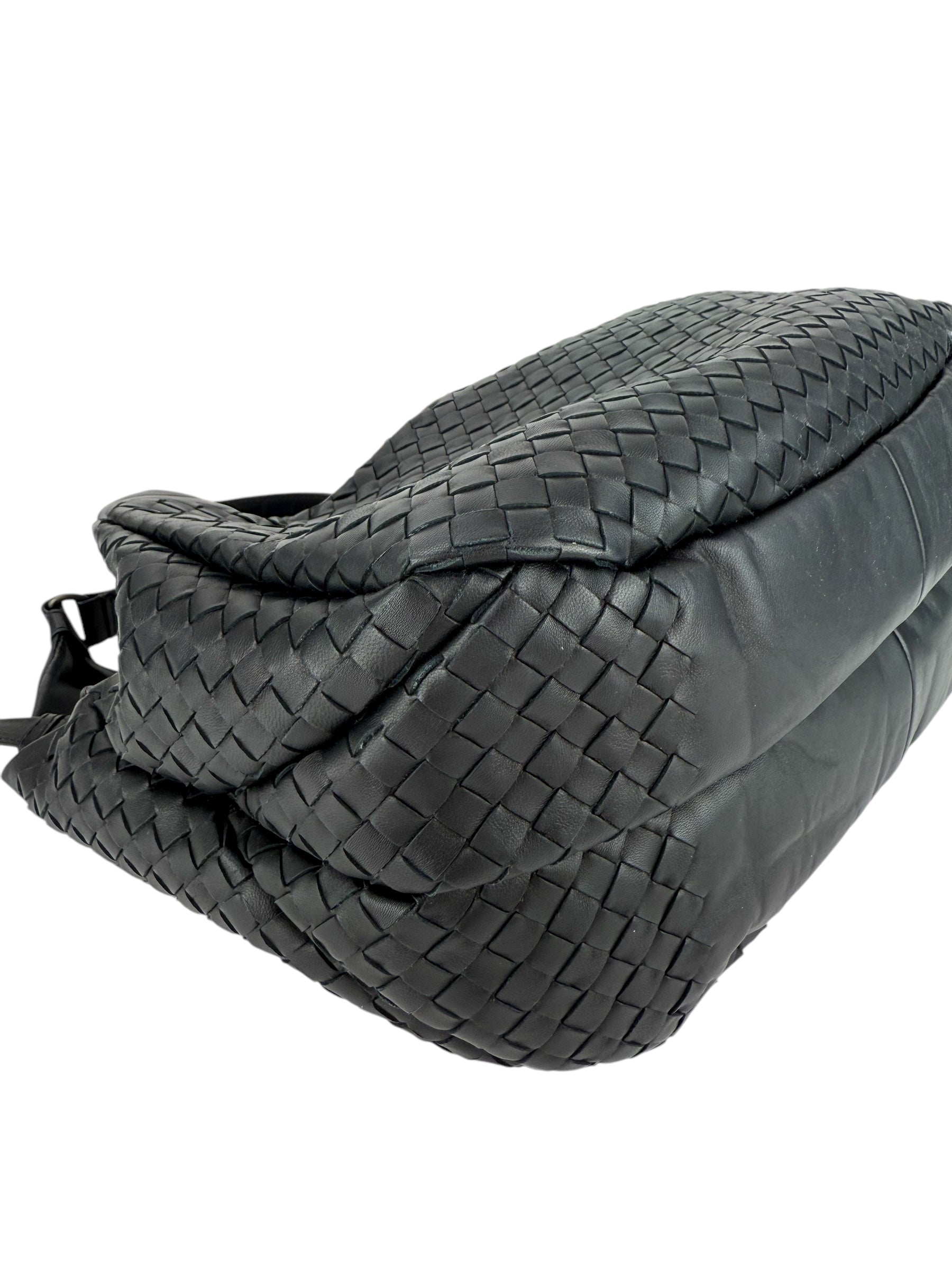 Bottega Veneta Black Intrecciato Campana Hobo