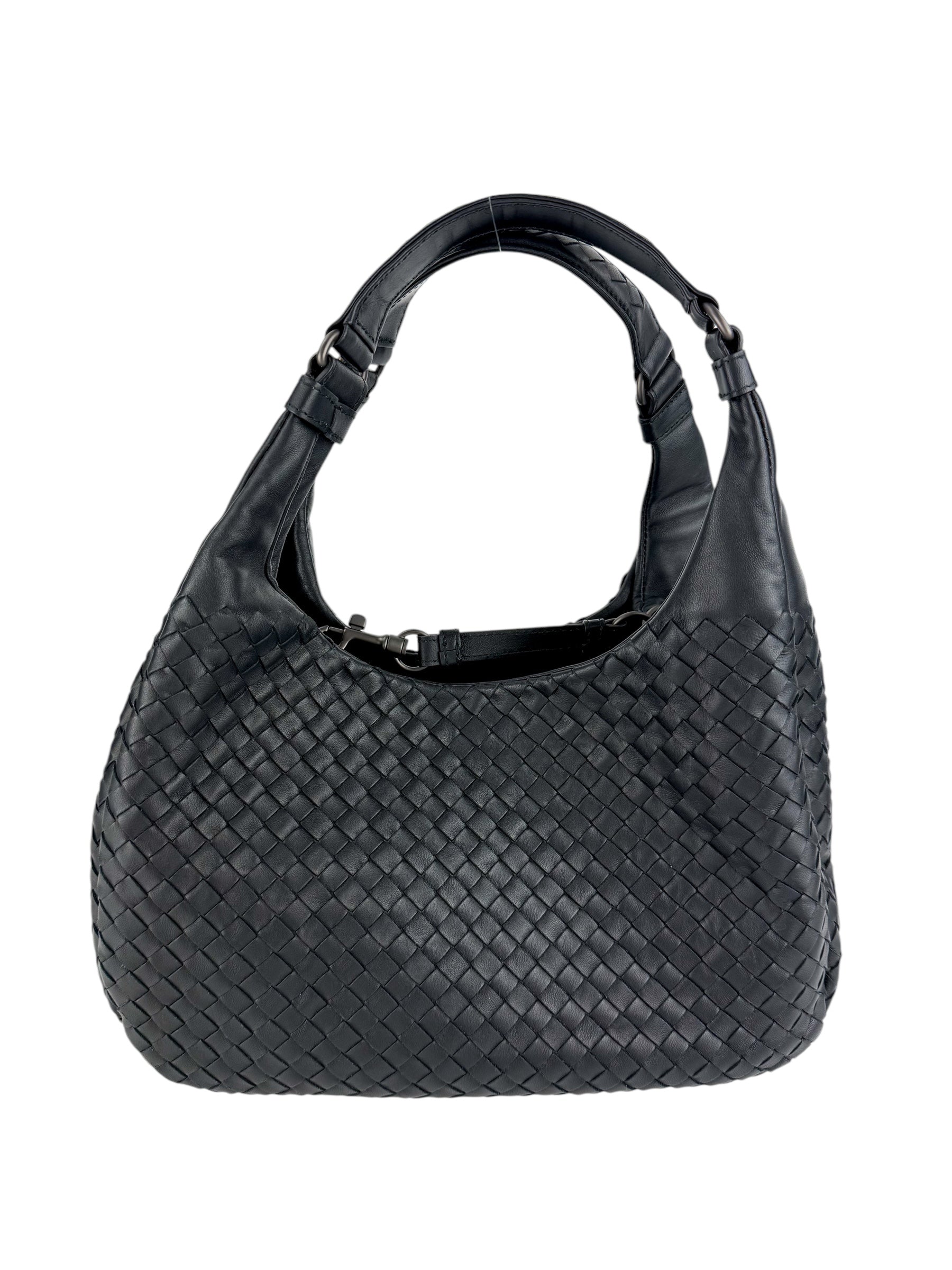 Bottega Veneta Black Intrecciato Campana Hobo