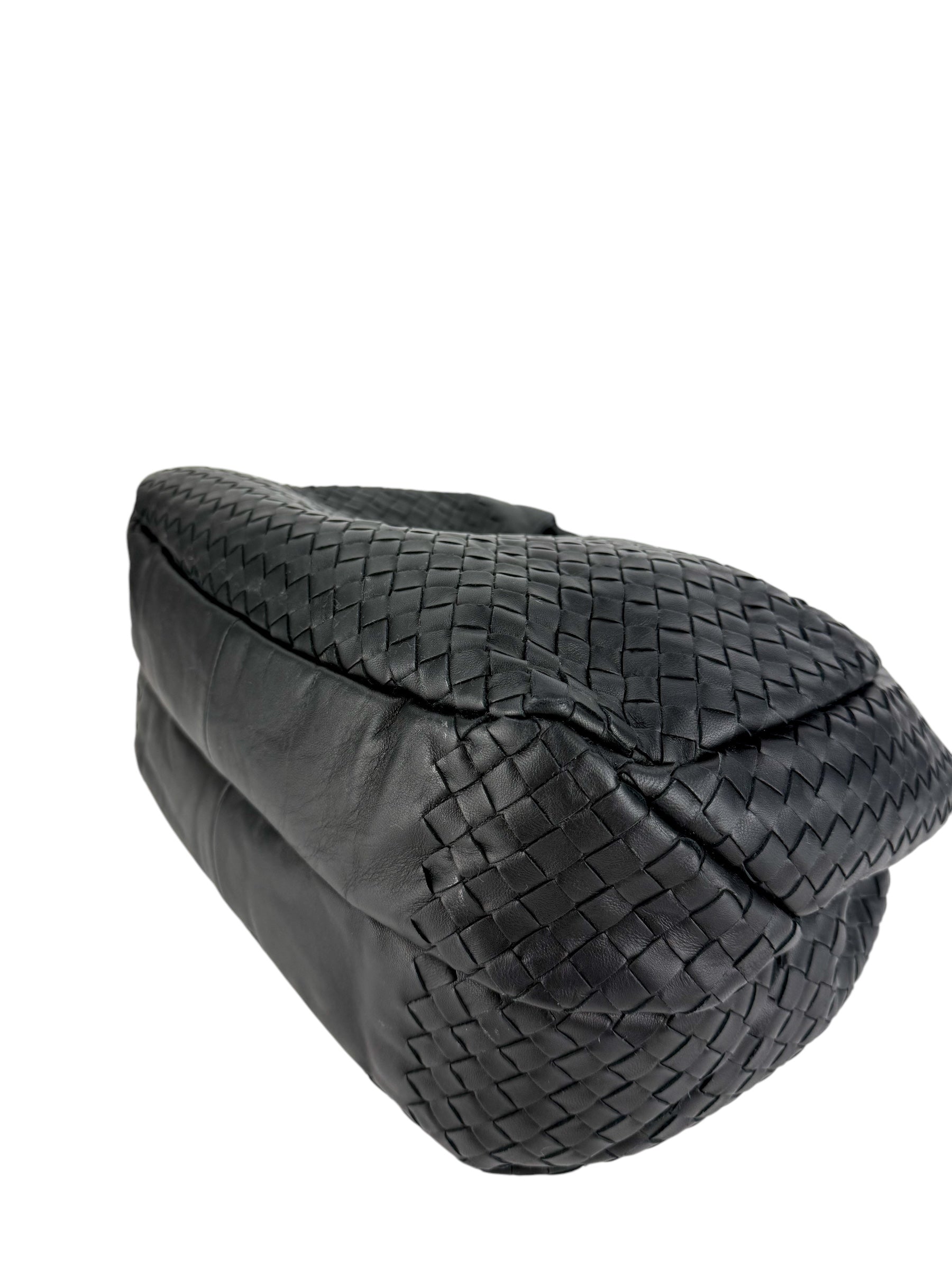 Bottega Veneta Black Intrecciato Campana Hobo