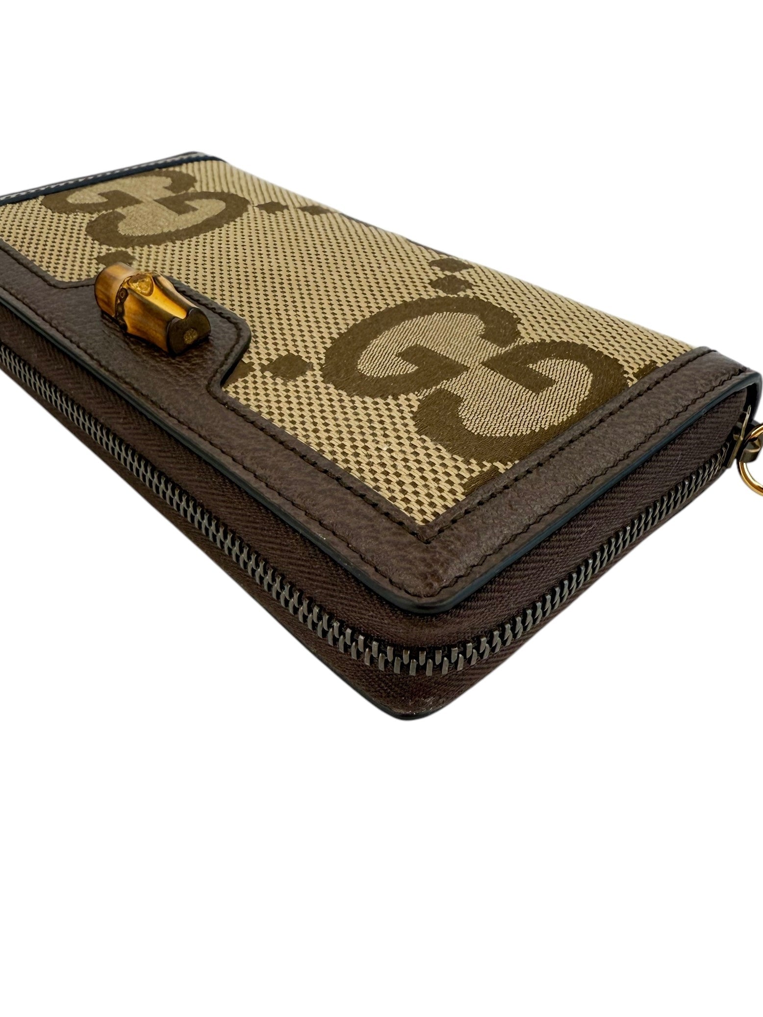 Gucci Jumbo Monogram Diana Zip Around Wallet (Full Set)