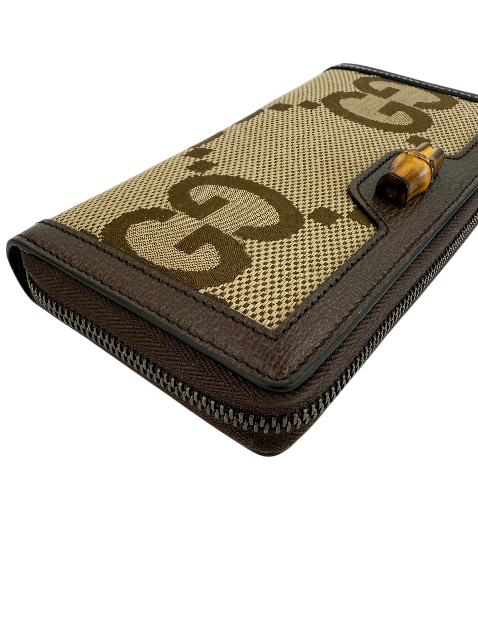 Gucci Jumbo Monogram Diana Zip Around Wallet (Full Set)