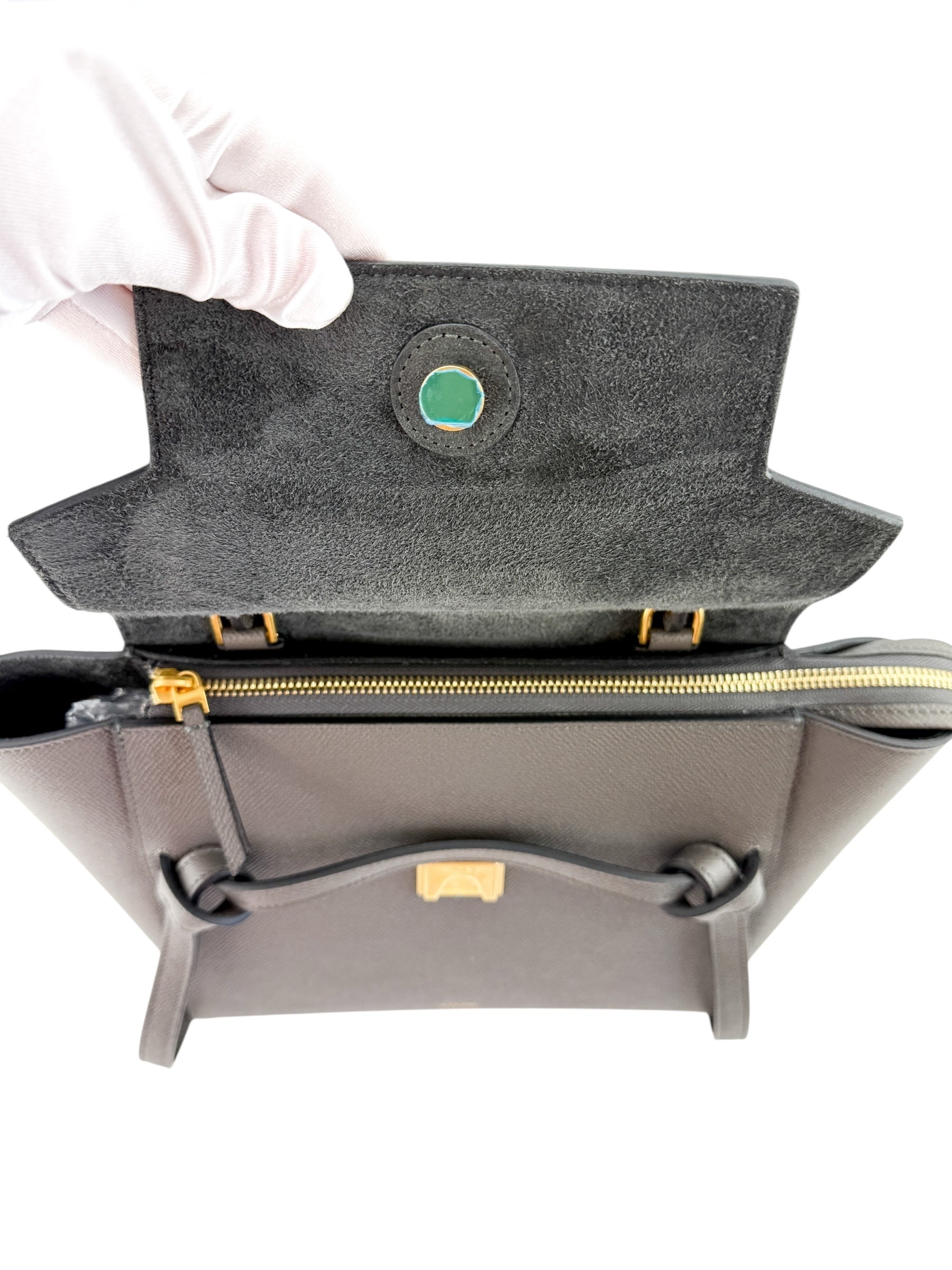 Celine Grained Calfskin Mini Belt Bag Grey