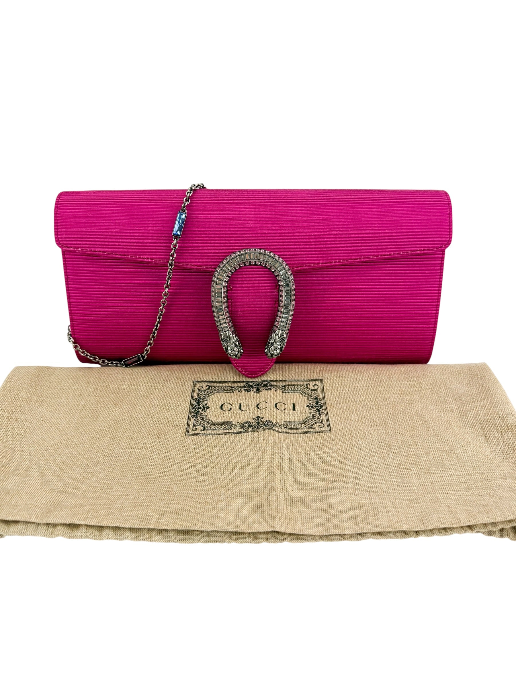 Gucci Dionysus Satin with Crystals Shoulder Bag Pink