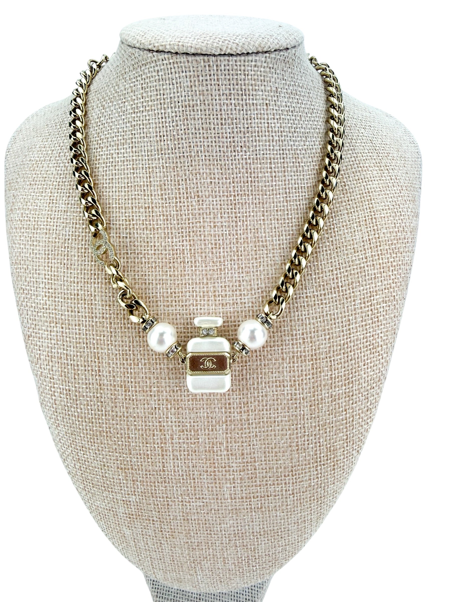 Chanel Strass and Resin No. 5 Perfume Bottle Necklace