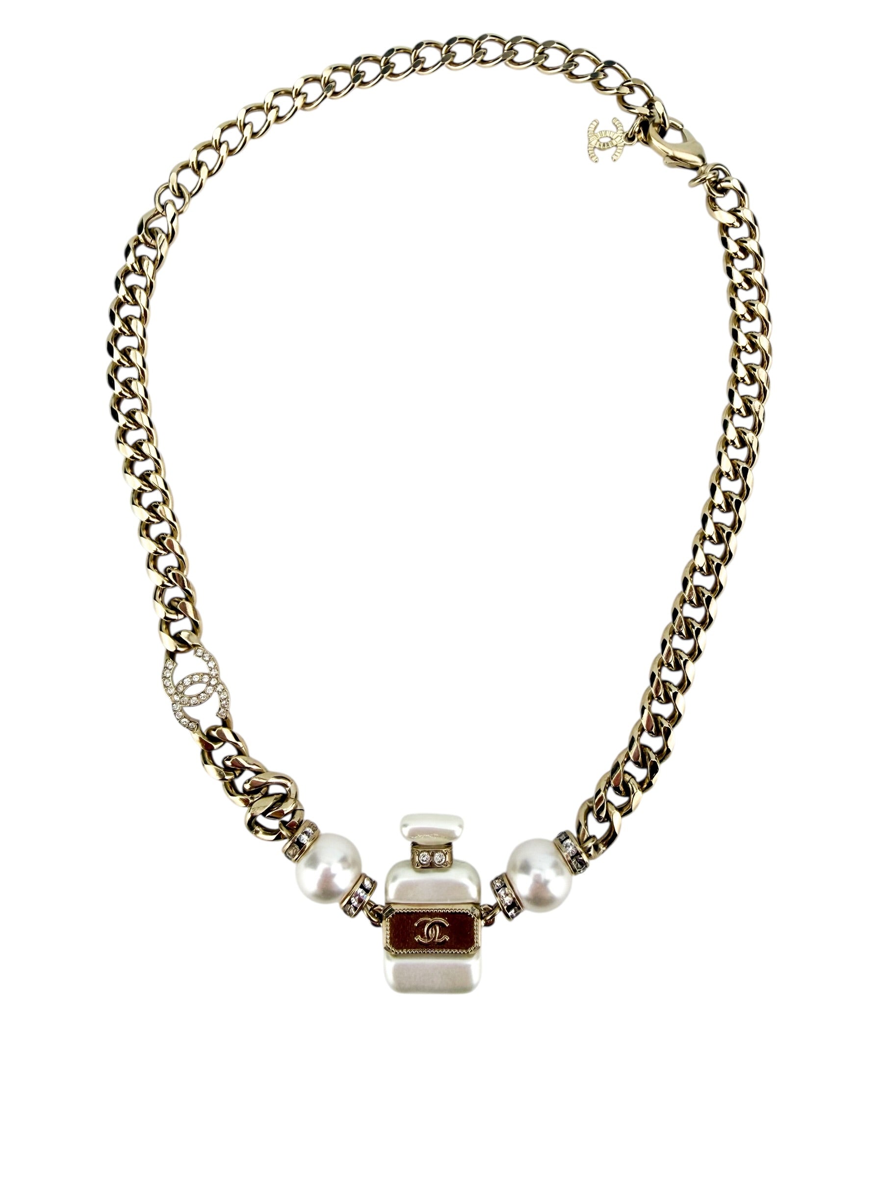 Chanel Strass and Resin No. 5 Perfume Bottle Necklace