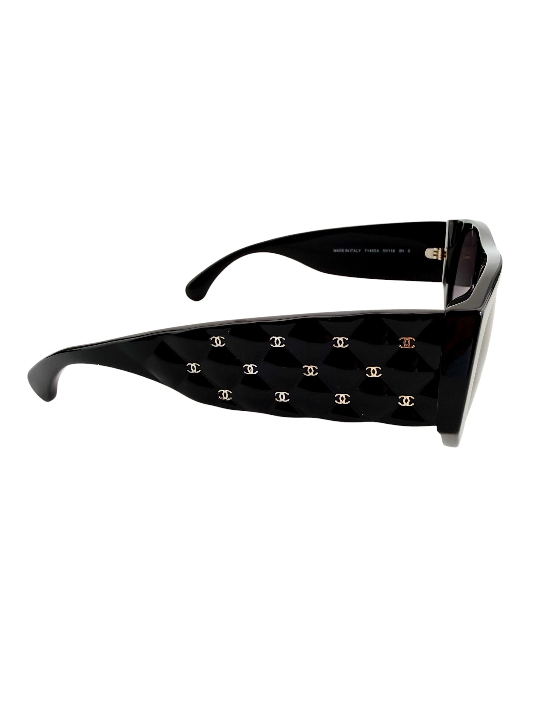 Chanel Quilted CC Pilot Sunglasses (Full Set)