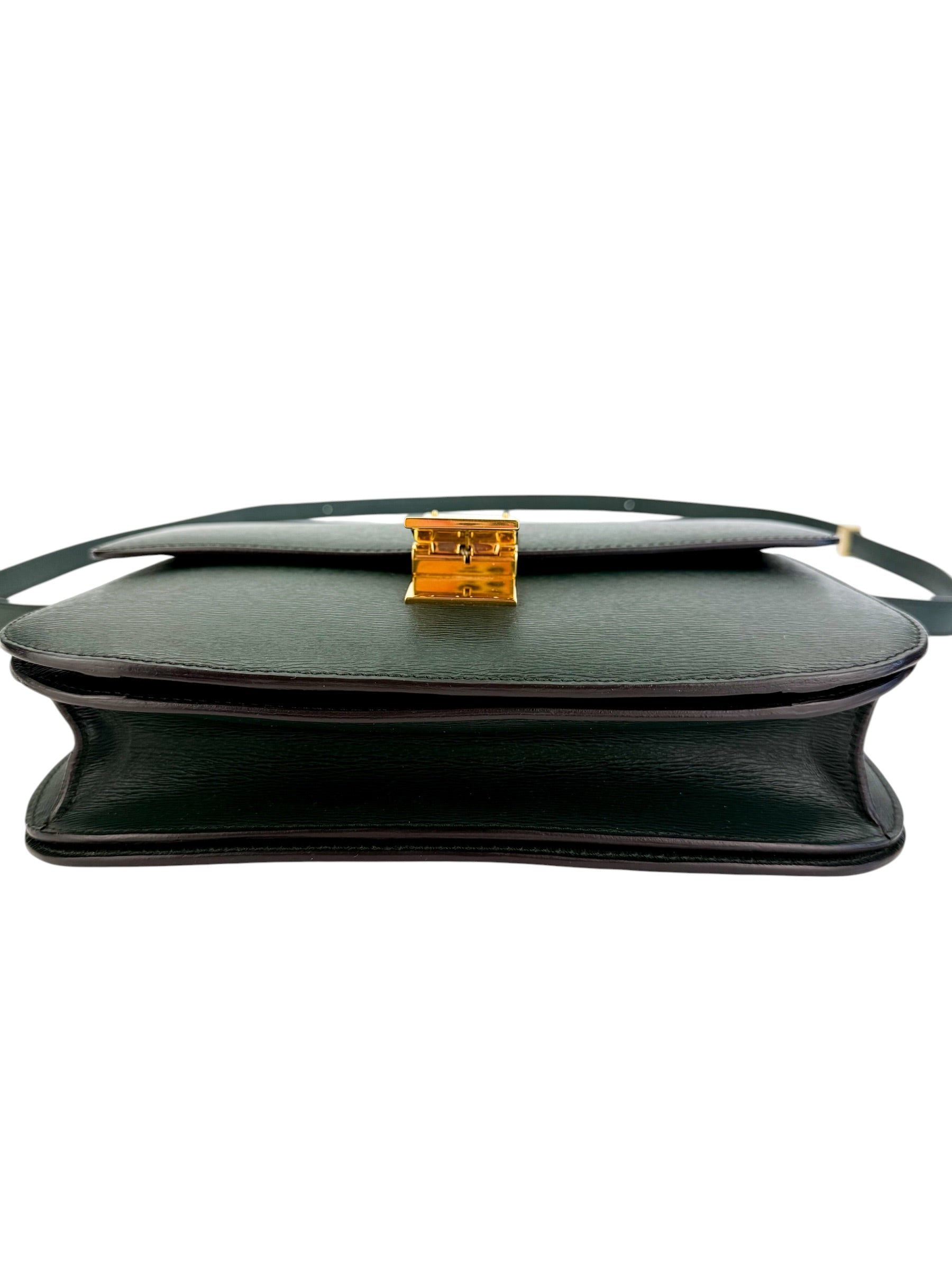 Celine Box Grained Calfskin Medium Classic Flap Amazone