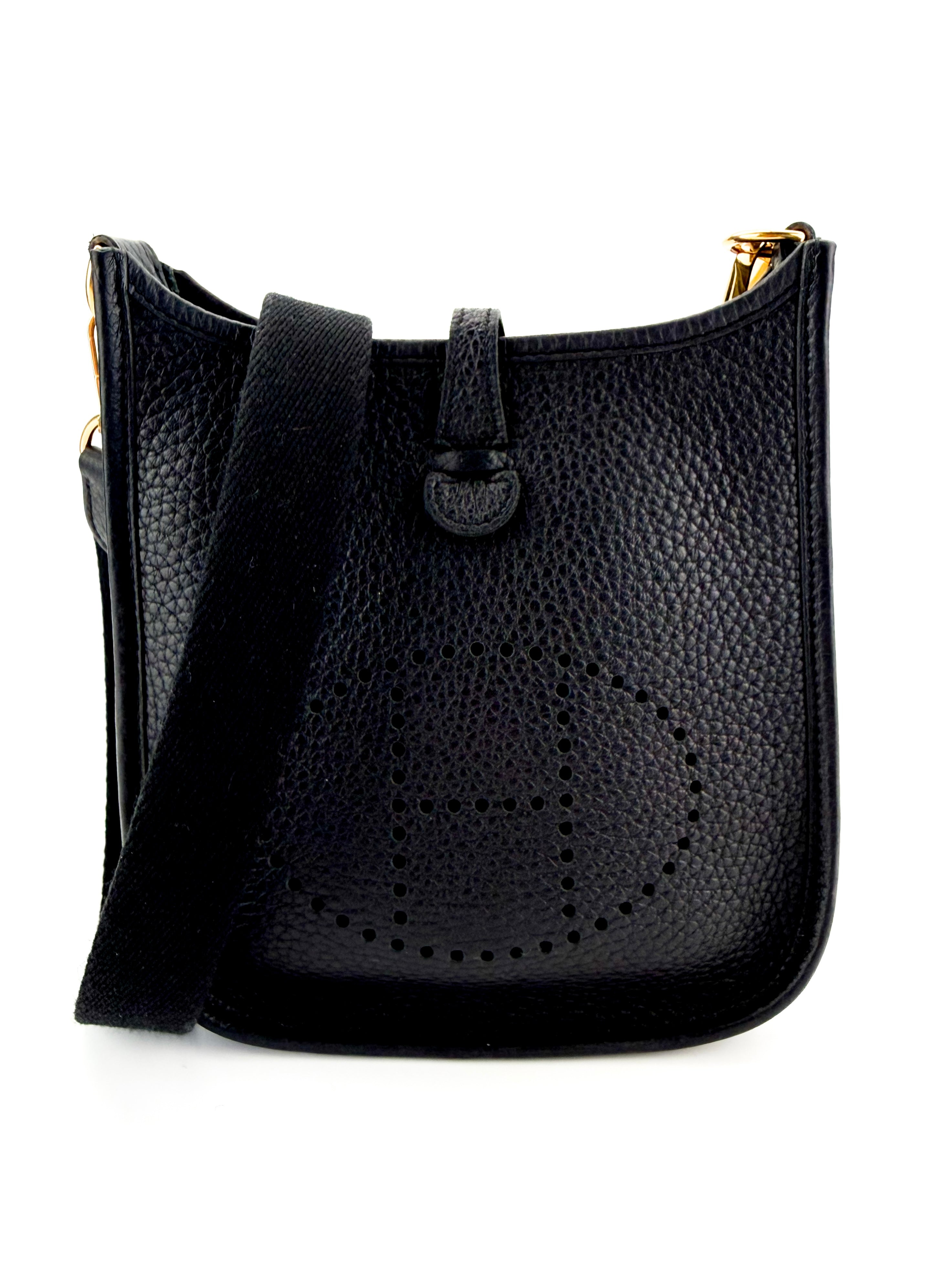 Hermes Taurillon Clemence Evelyne TPM Black Stamp B 2023 (Full Set)