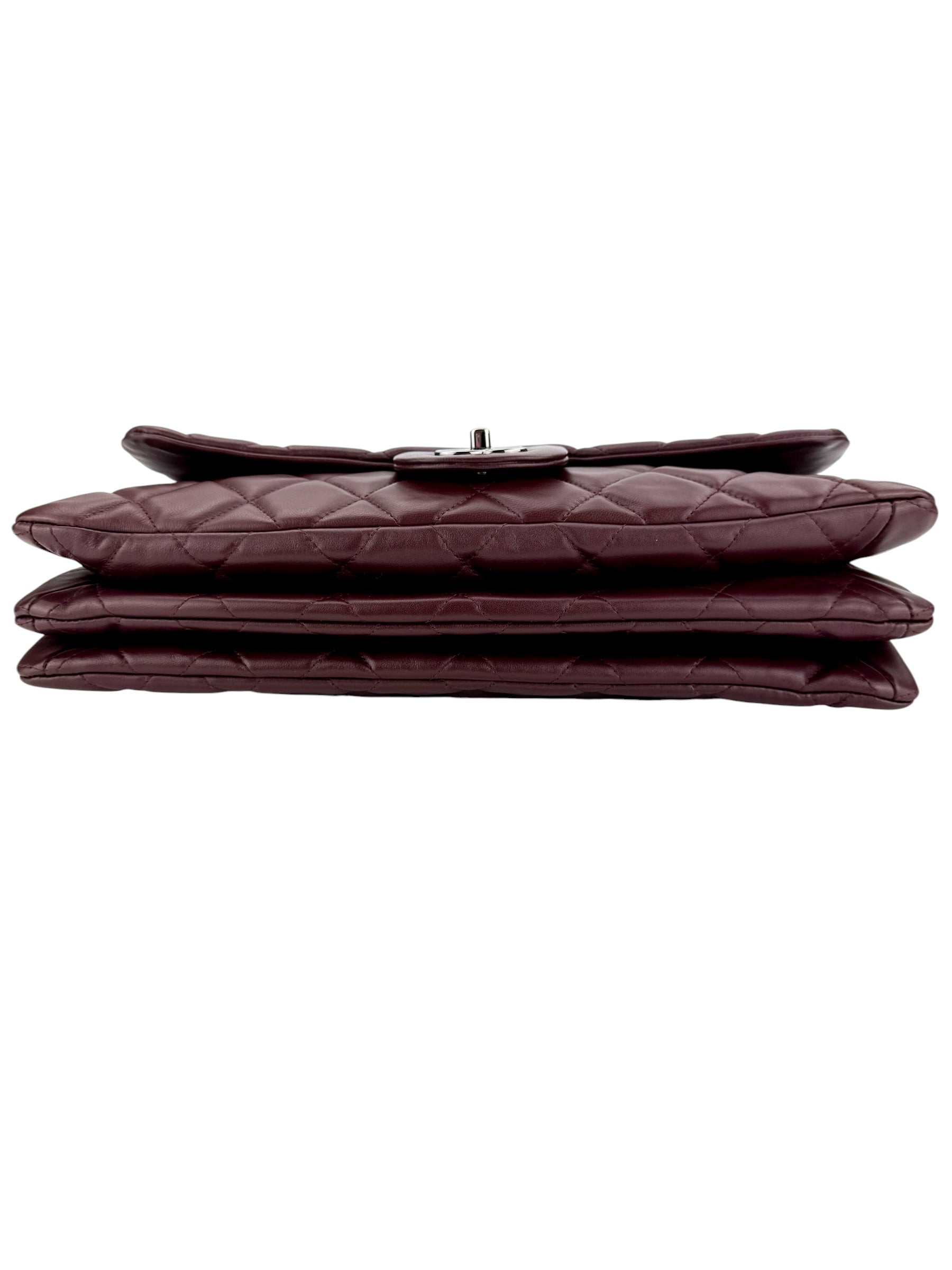 Chanel Quilted CC Accordion Single Flap Bordeaux