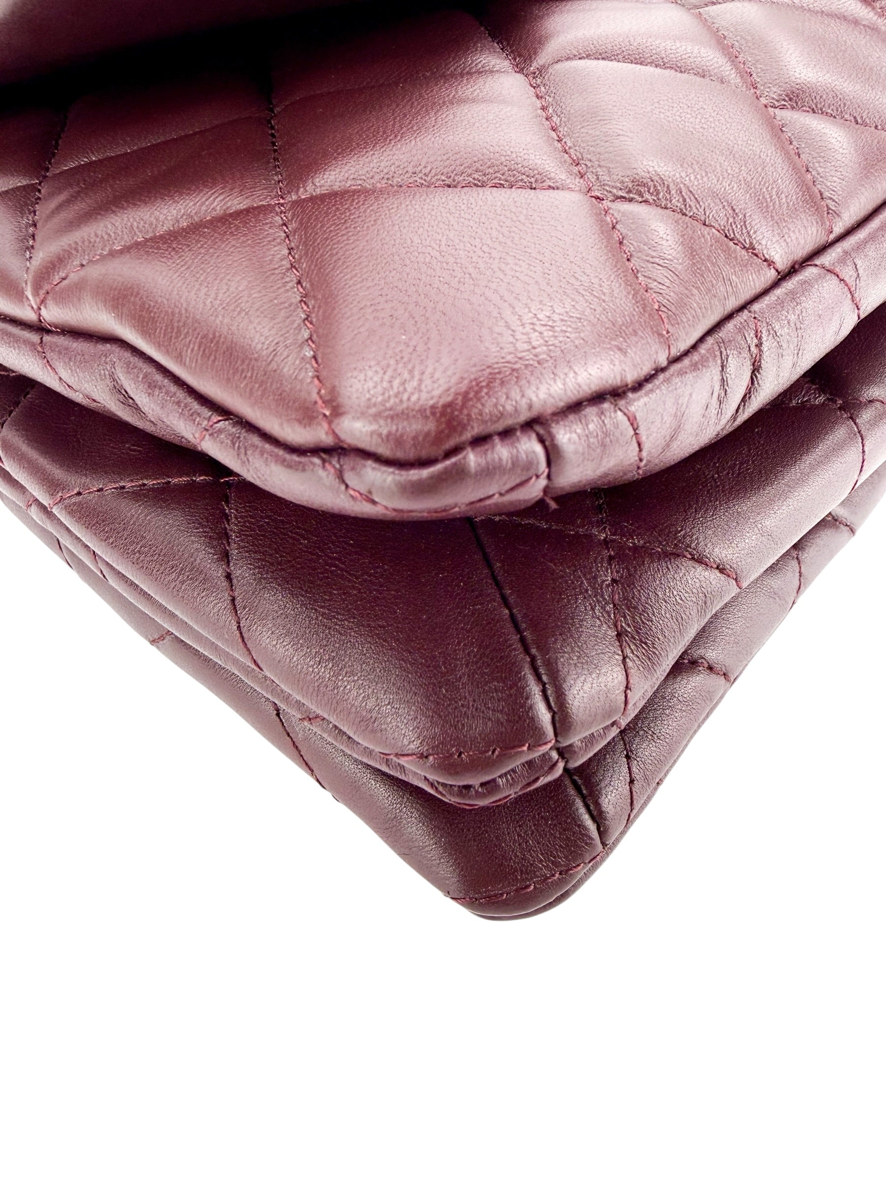 Chanel Quilted CC Accordion Single Flap Bordeaux