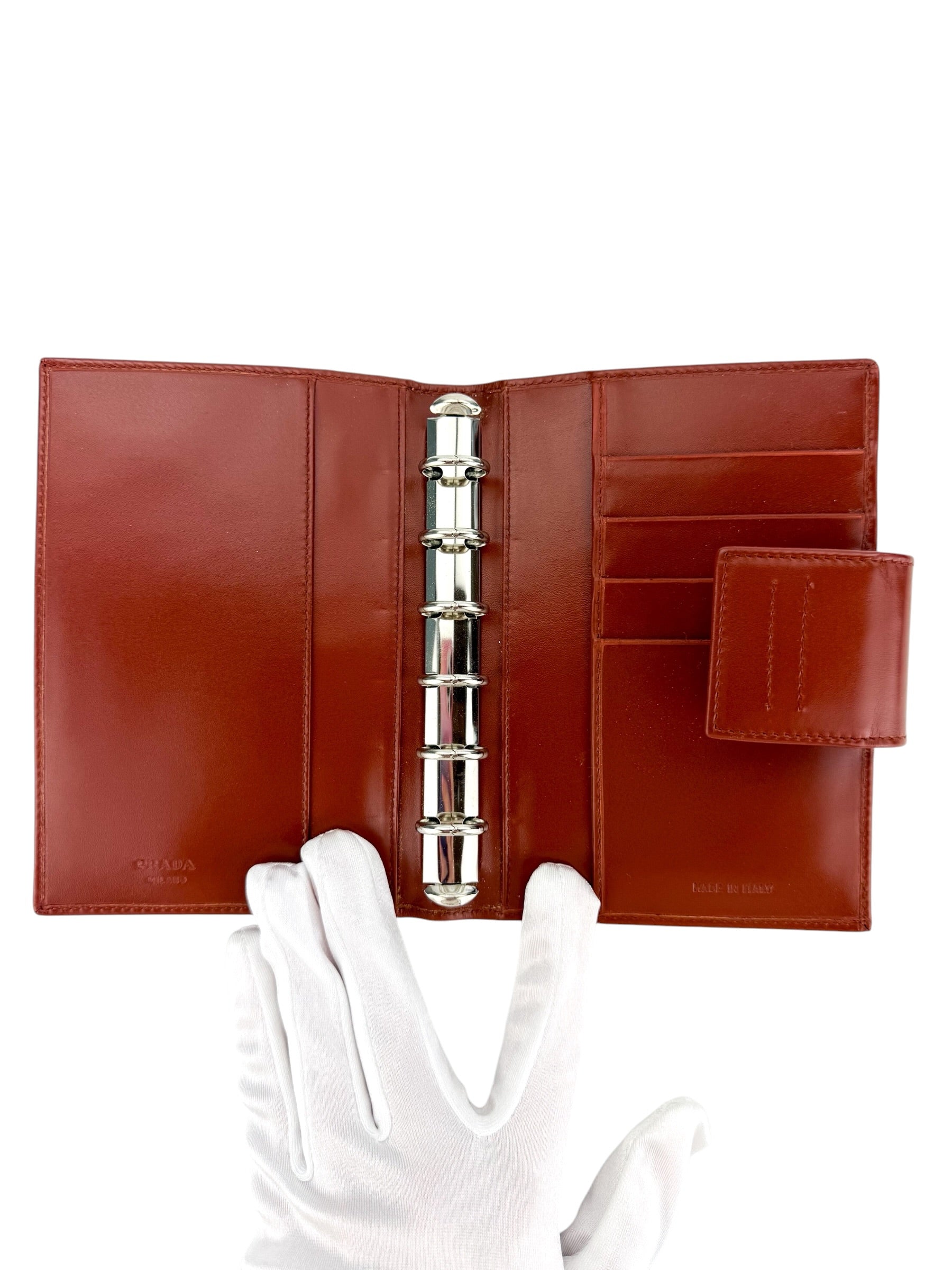 Prada Smooth Leather Agenda Brown (Full Set)