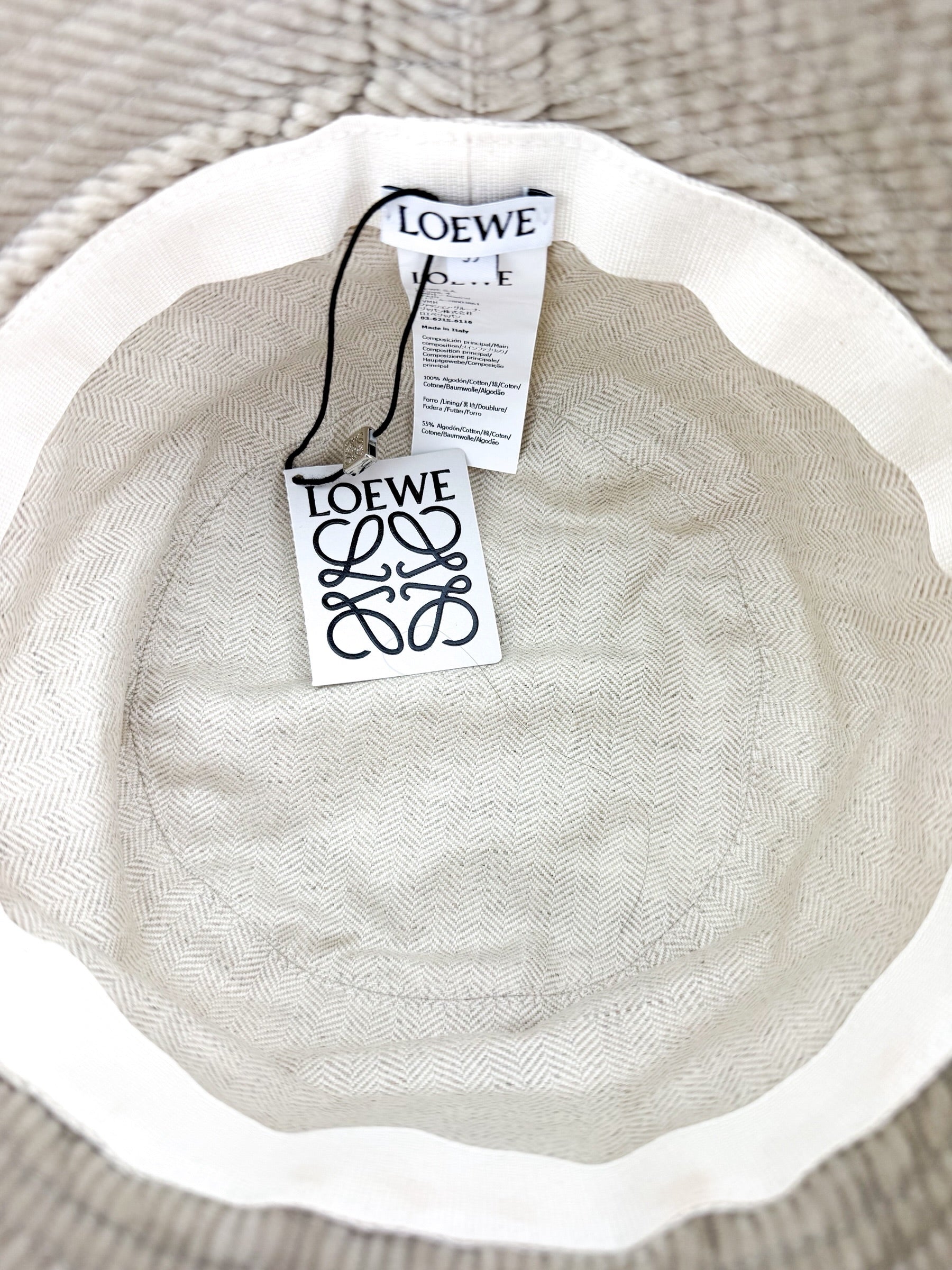 Loewe Anagram Corduroy Bucket Hat Beige (NWT)