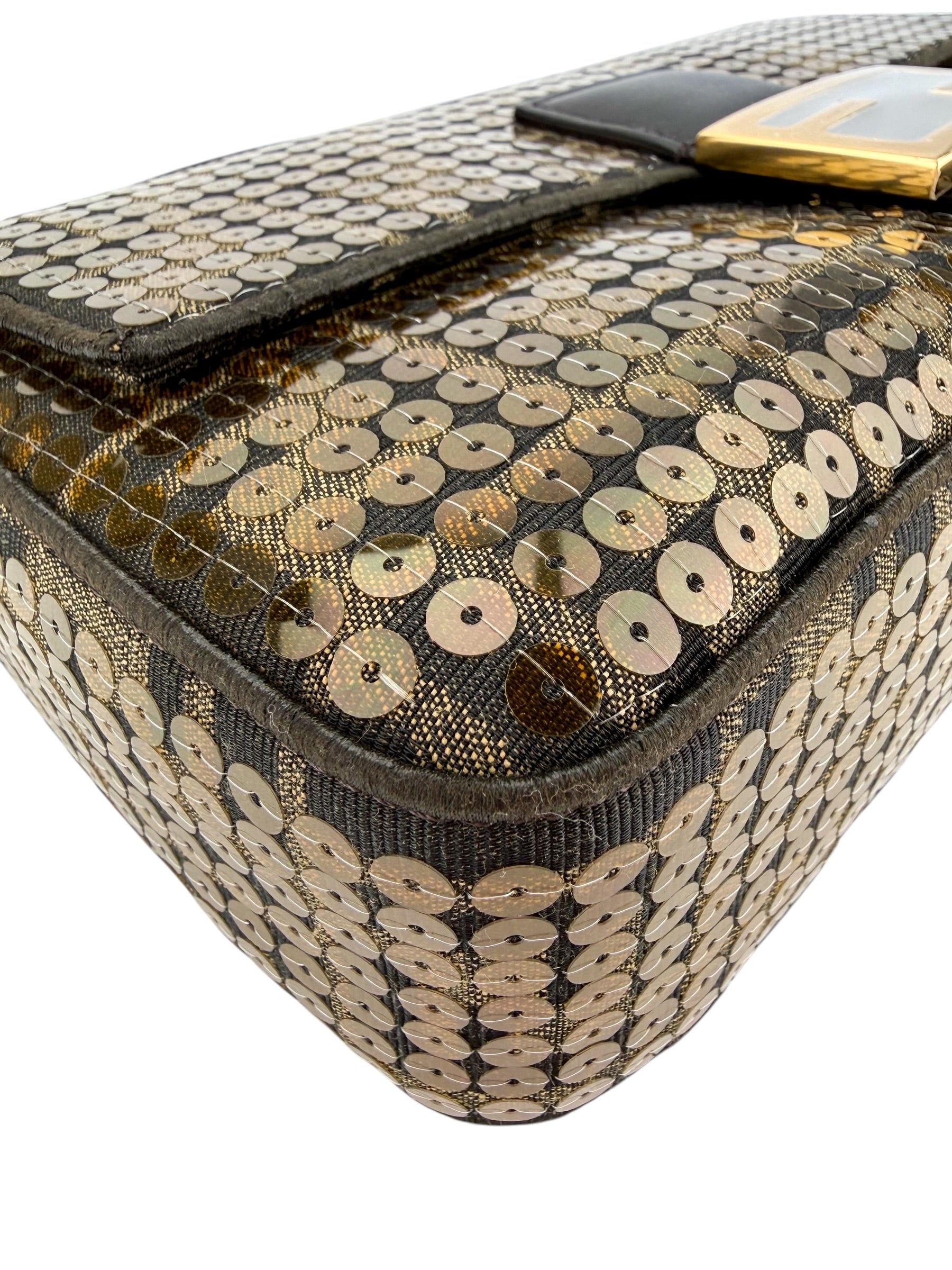 Fendi Re-Edition Zucca Canvas Sequin Baguette (Full Set)