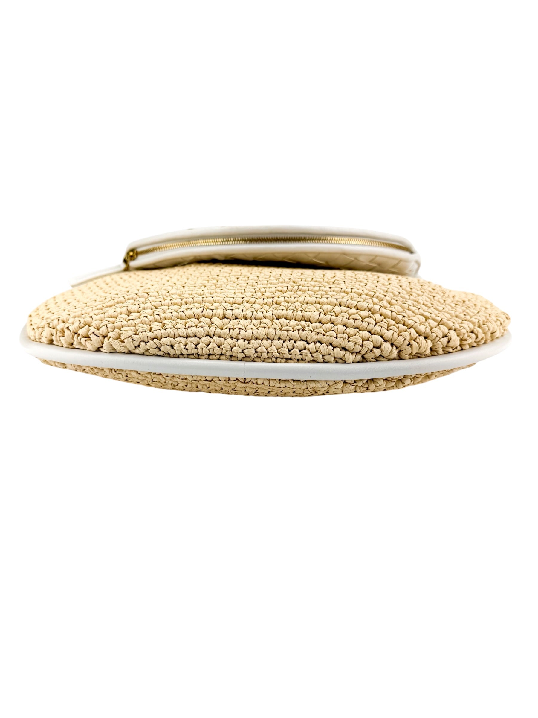 Bottega Veneta Gemelli Raffia Bag Natural White