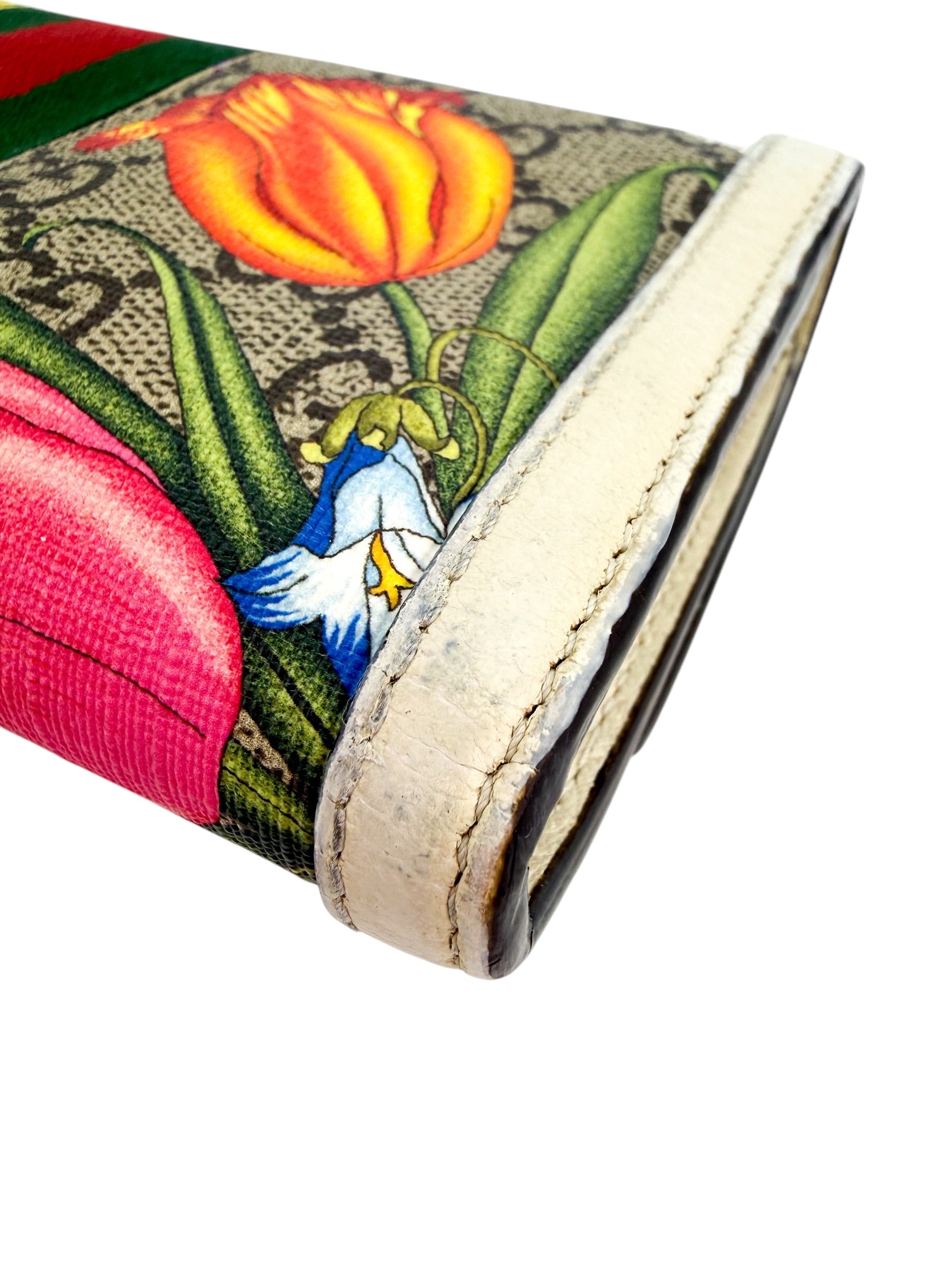 Gucci GG Supreme Monogram Flora Web Ophidia Continental Wallet
