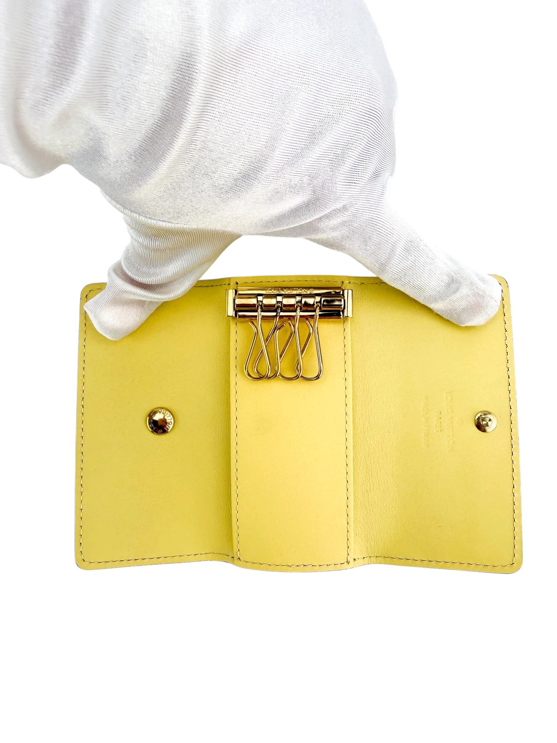 Louis Vuitton 4 Key Holder Vernis Yellow