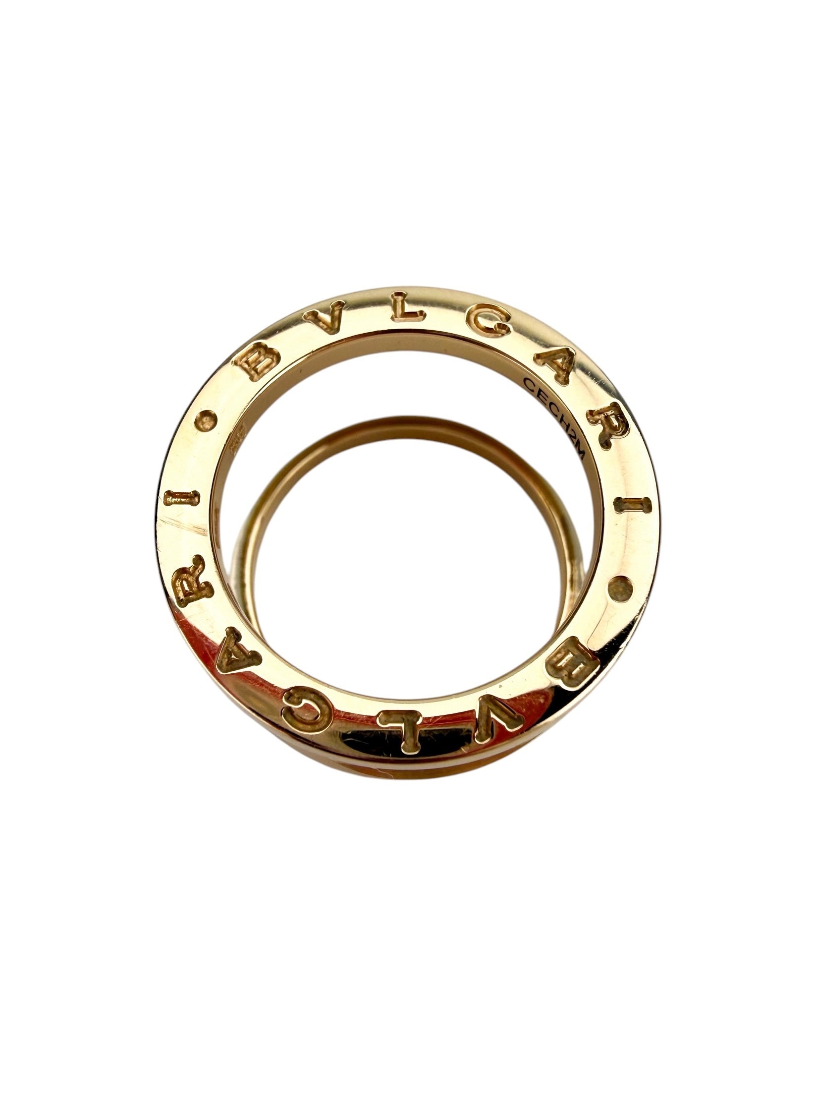 Bvlgari 18K Rose Gold Whit Ceramic B.Zero1 Four-Band Ring Size 53 (US 6)