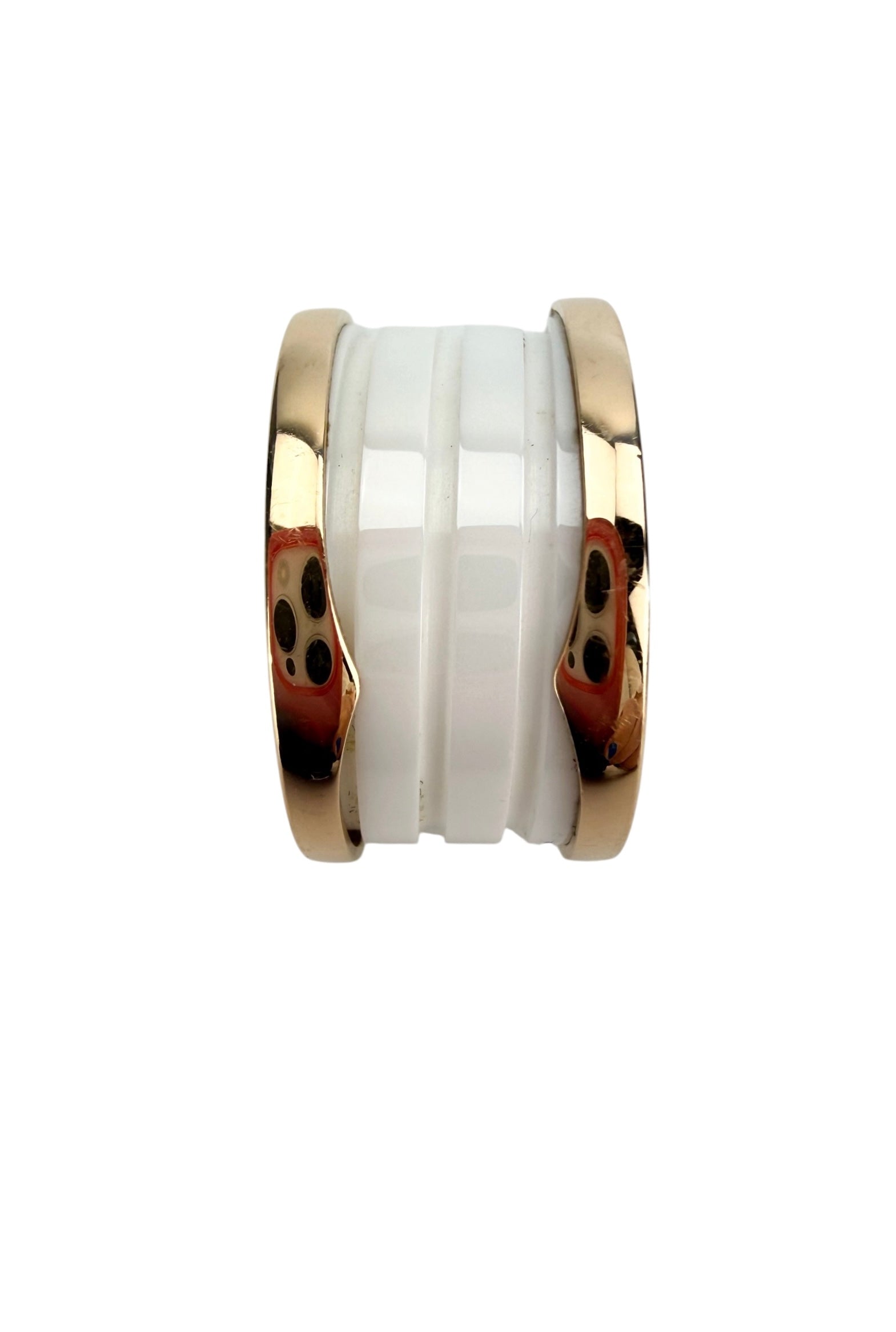 Bvlgari 18K Rose Gold Whit Ceramic B.Zero1 Four-Band Ring Size 53 (US 6)