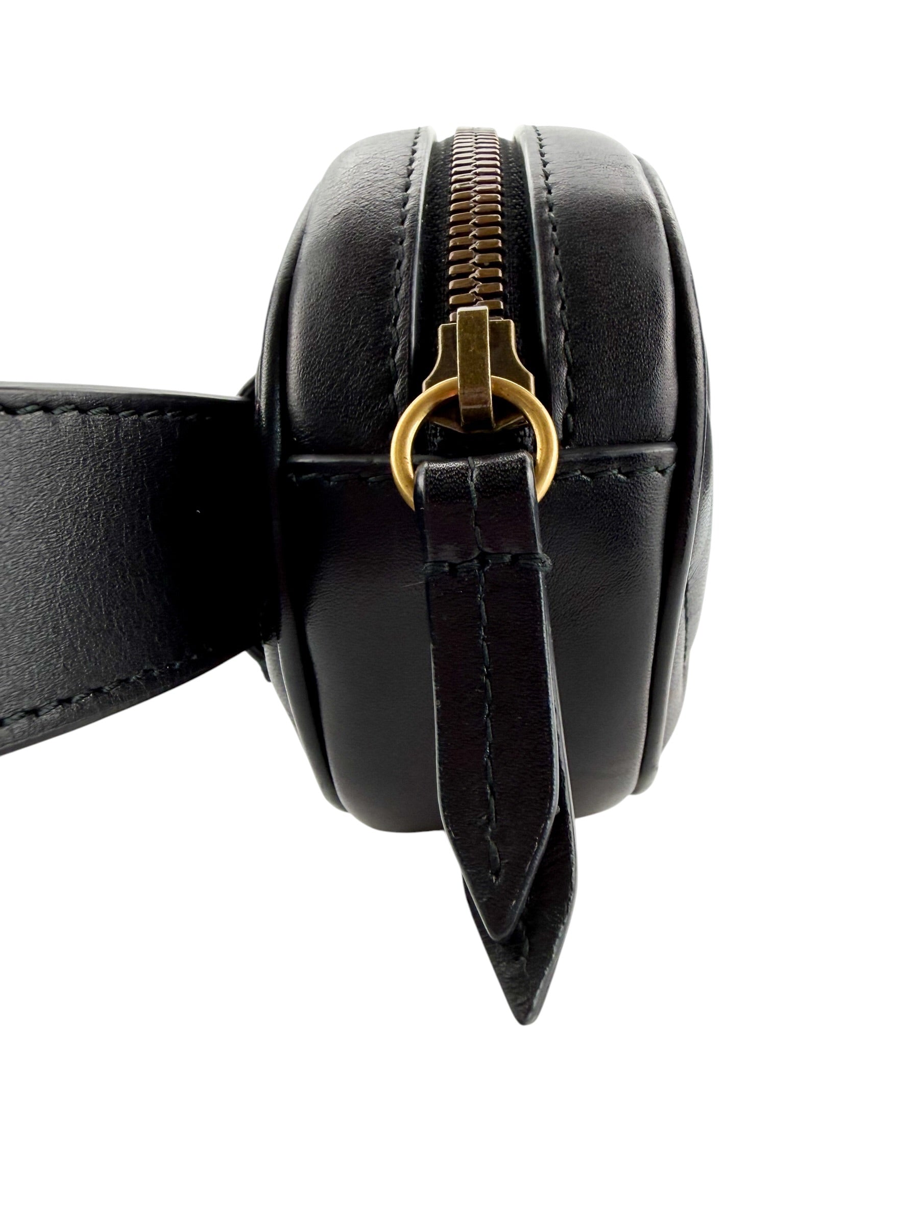 Gucci Calfskin Matelasse GG Marmont Belt Bag Black Size 75cm 30 (S)