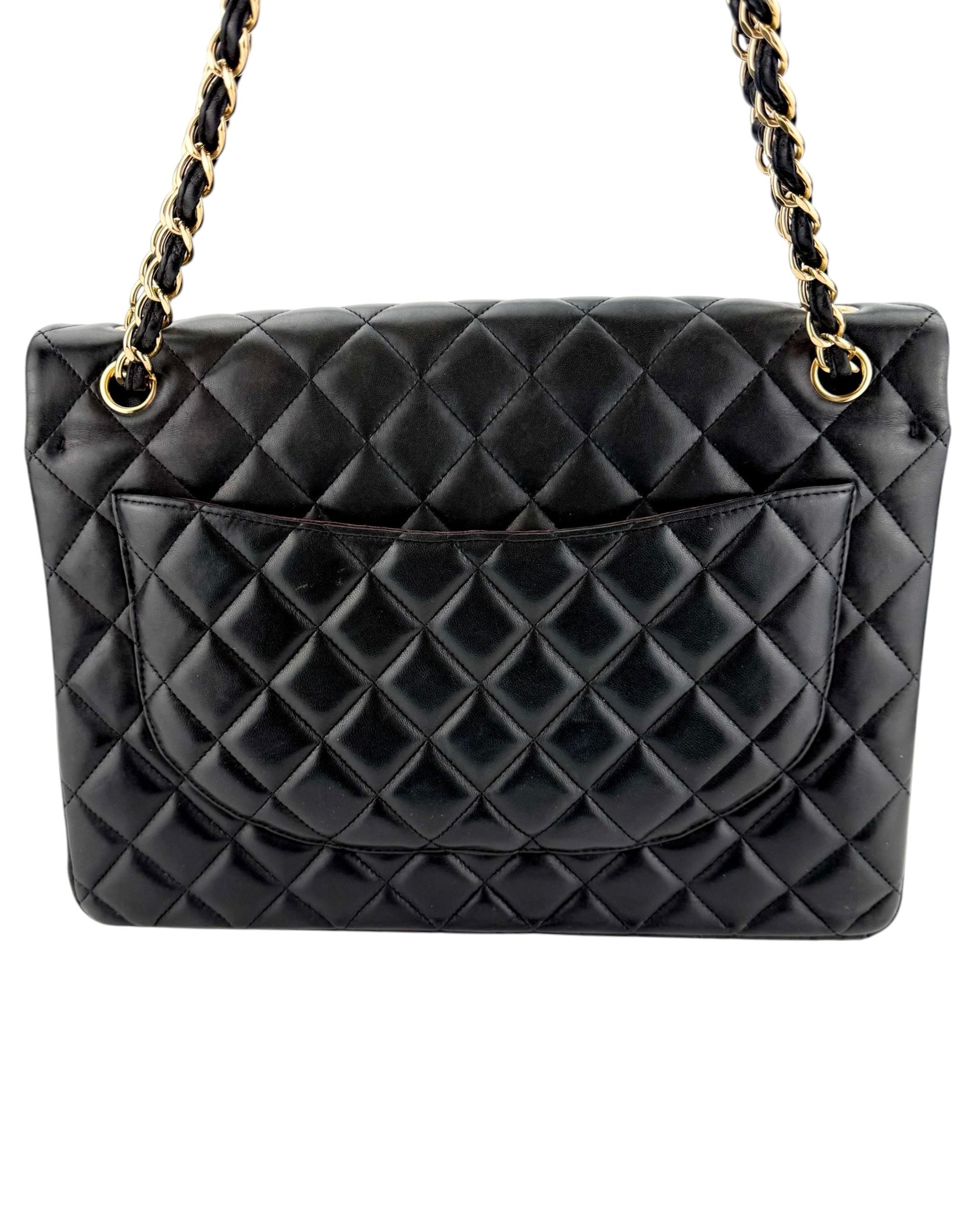 Chanel Lambskin Quilted Maxi Double Flap Black