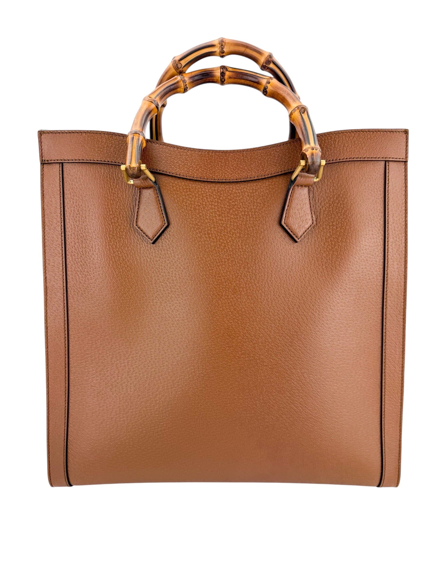 Gucci Calfskin Bamboo Large Diana Tote Bag Cuir