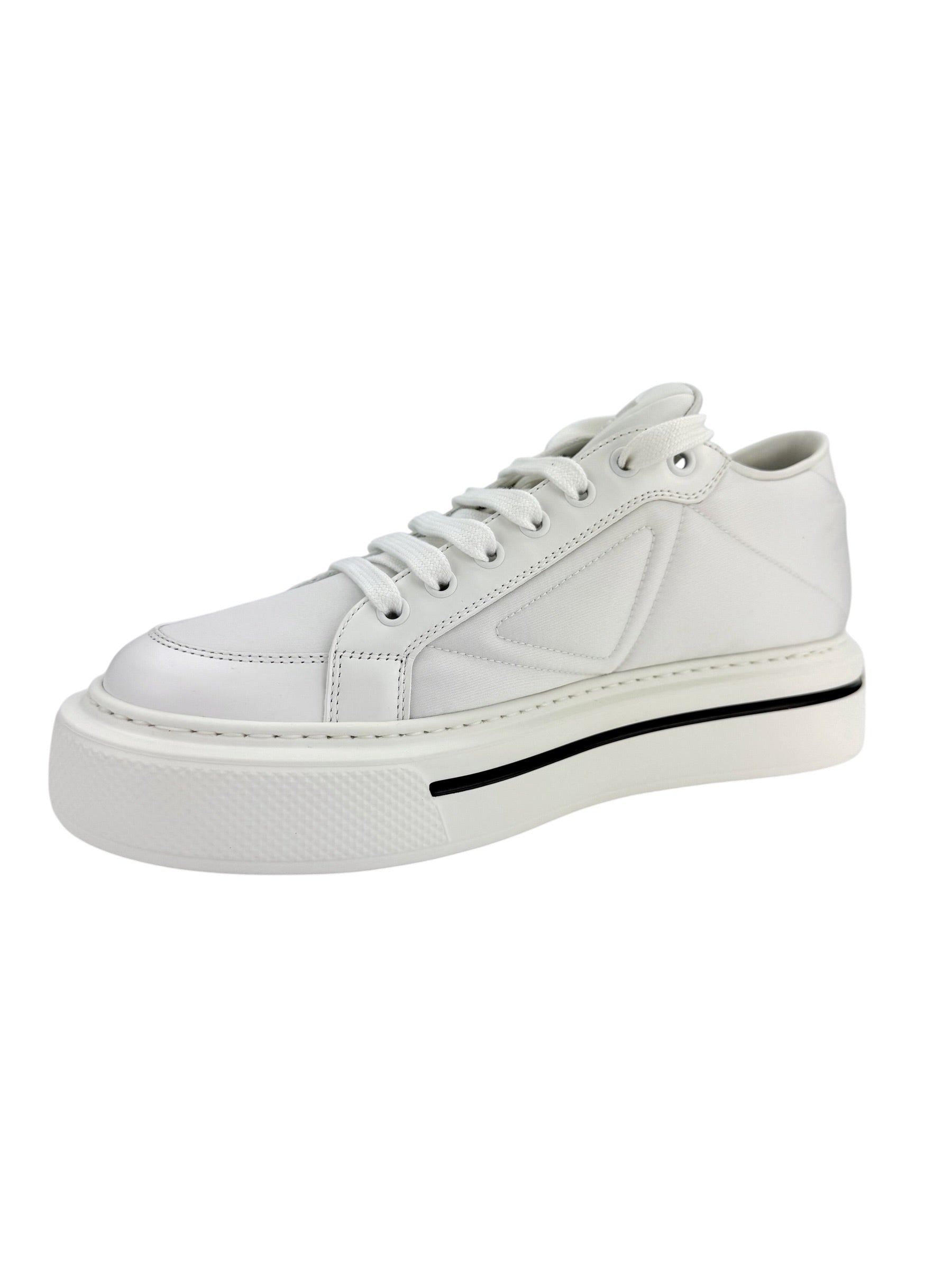 Prada Re-Nylon Gabardine Spazzolato Low Top Sneaker Size 38.5 (NIB)