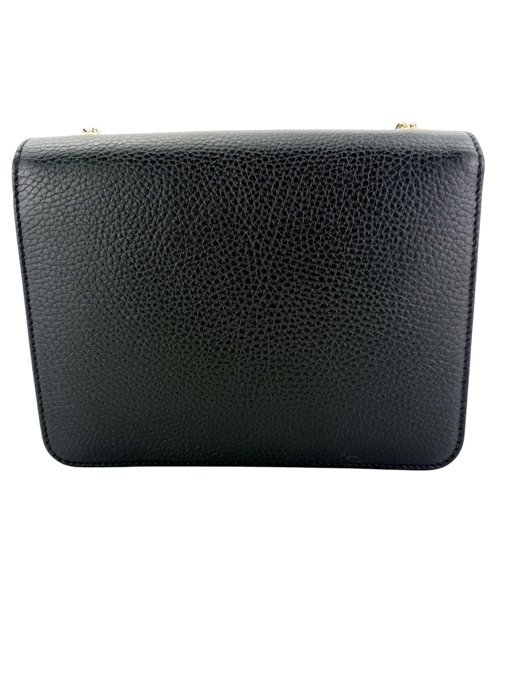 Gucci Dollar Calfskin Small Interlocking GG Shoulder Bag Black
