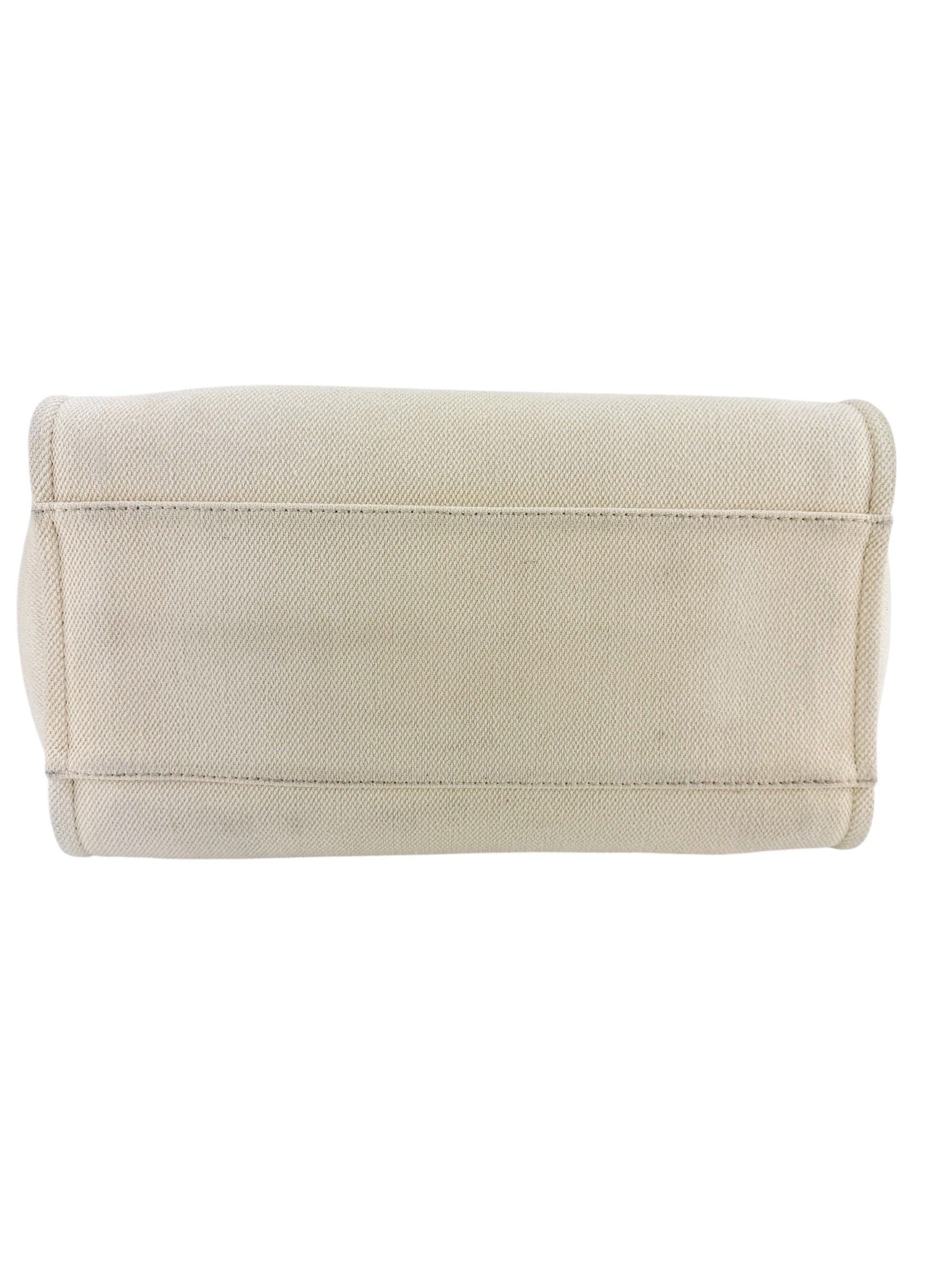 Chanel Canvas Pearl Large Deauville Tote Ecru Beige