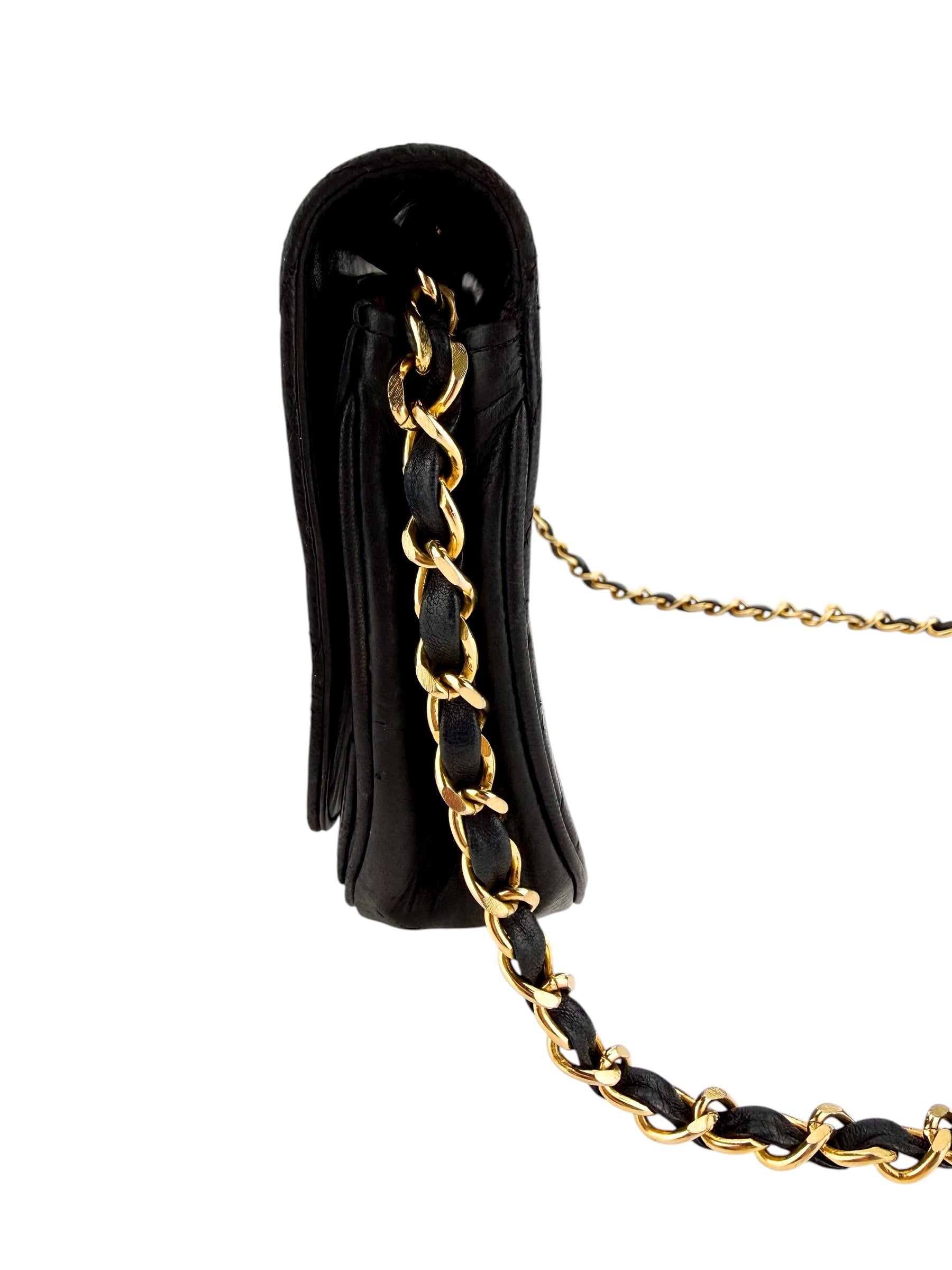 Chanel Vintage Lambskin Half Moon Flap Bag