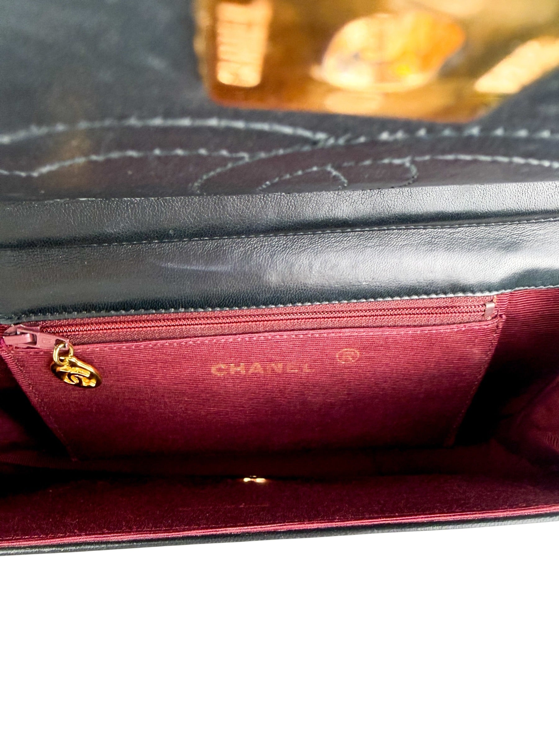 Chanel Vintage Lambskin Half Moon Flap Bag