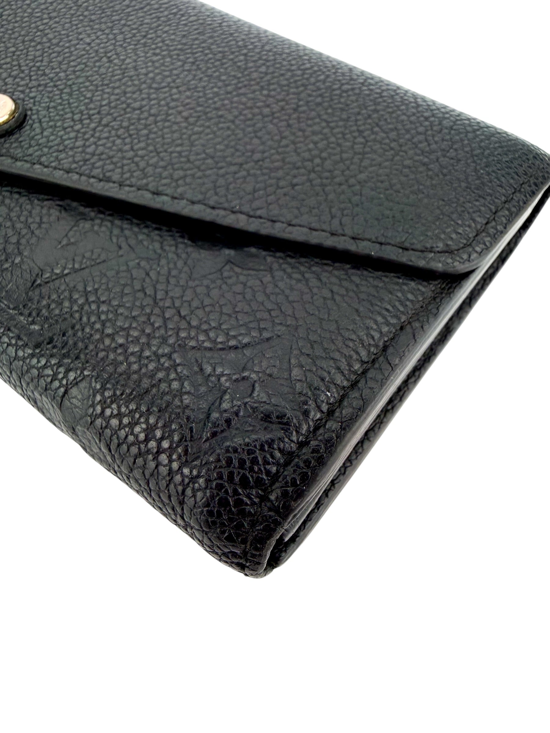 Louis Vuitton Monogram Empriente Leather Sarah Wallet NM Black