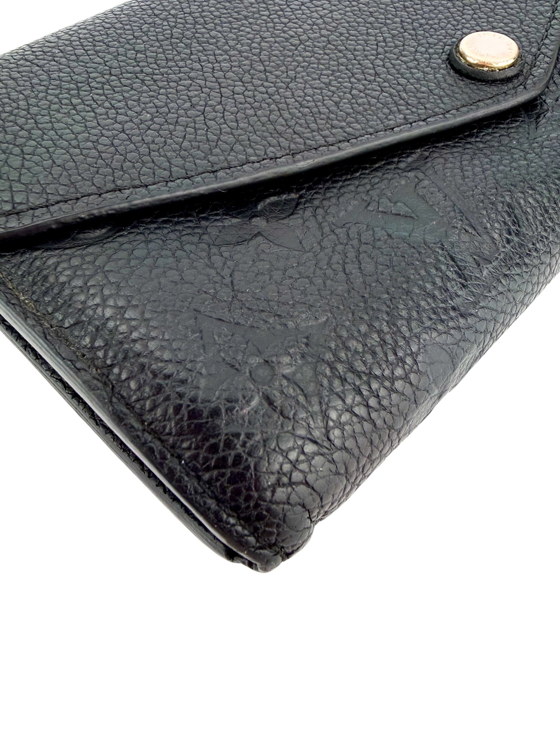 Louis Vuitton Monogram Empriente Leather Sarah Wallet NM Black