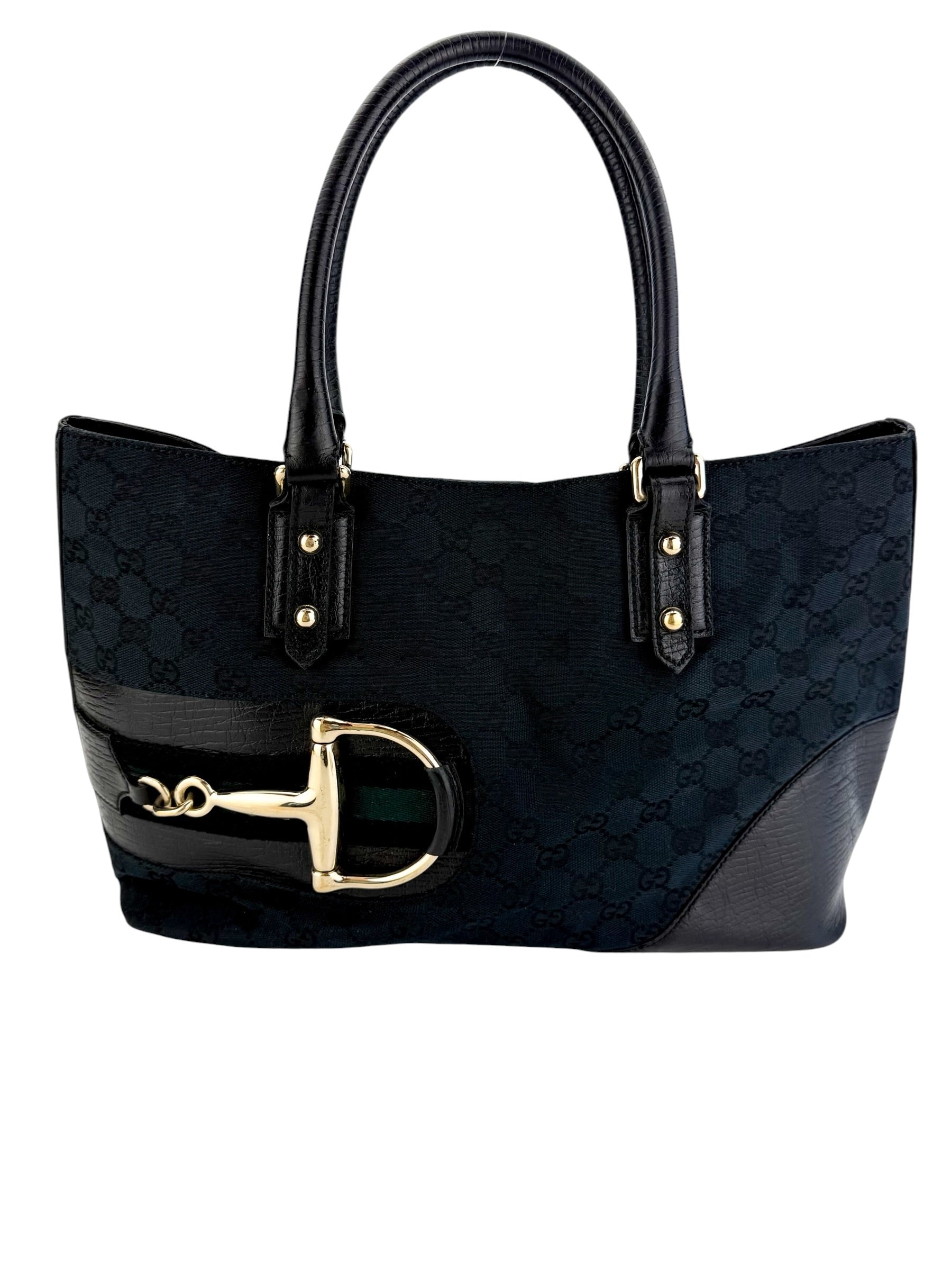 Gucci GG Canvas Hasler Tote Black