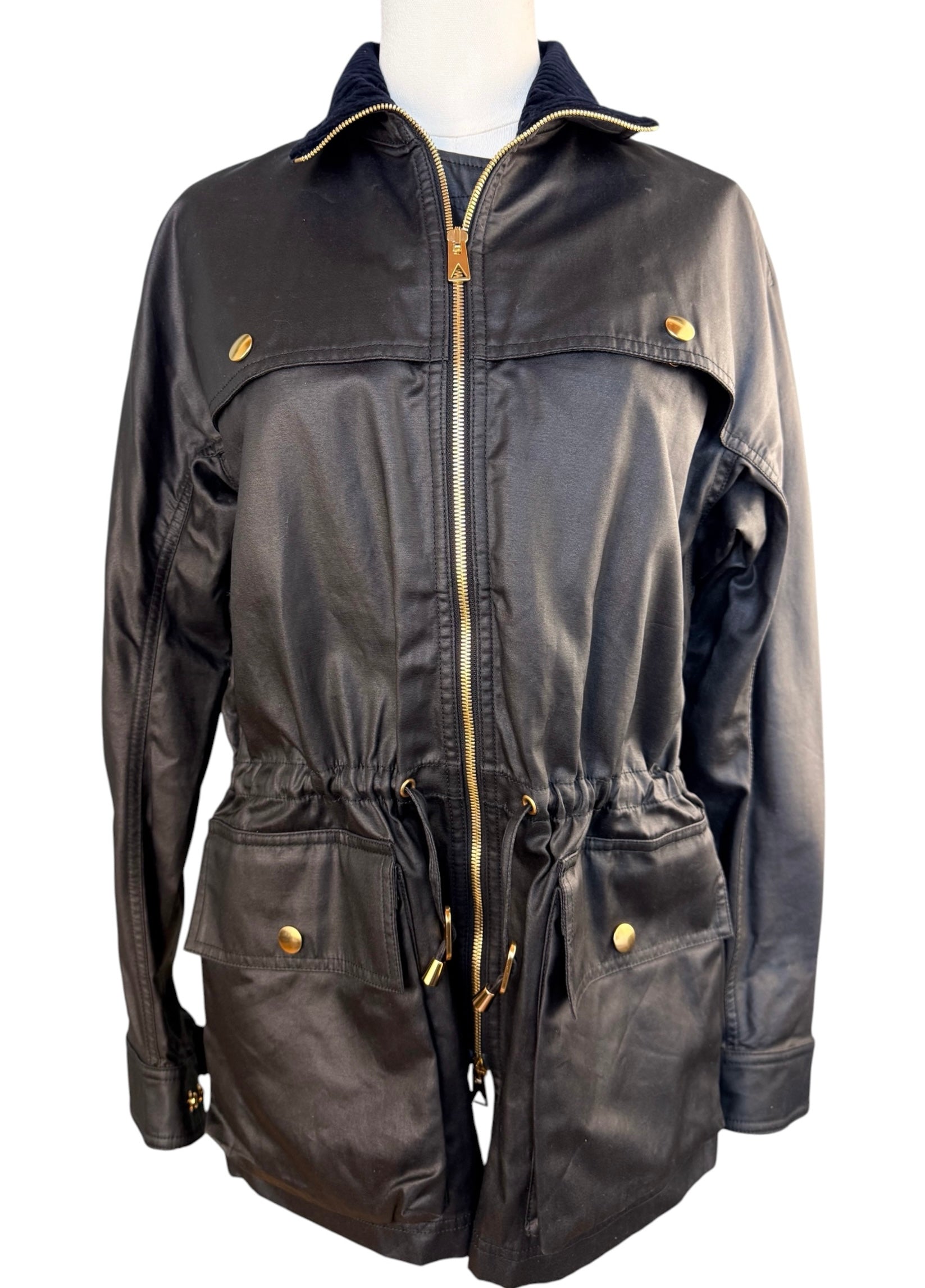Bottega Veneta Coated Cotton Short Parka Black Size XS (Fits like S)