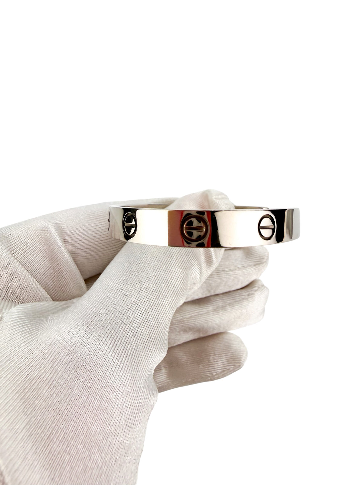 Cartier 18K White Gold LOVE Cuff Bracelet 16
