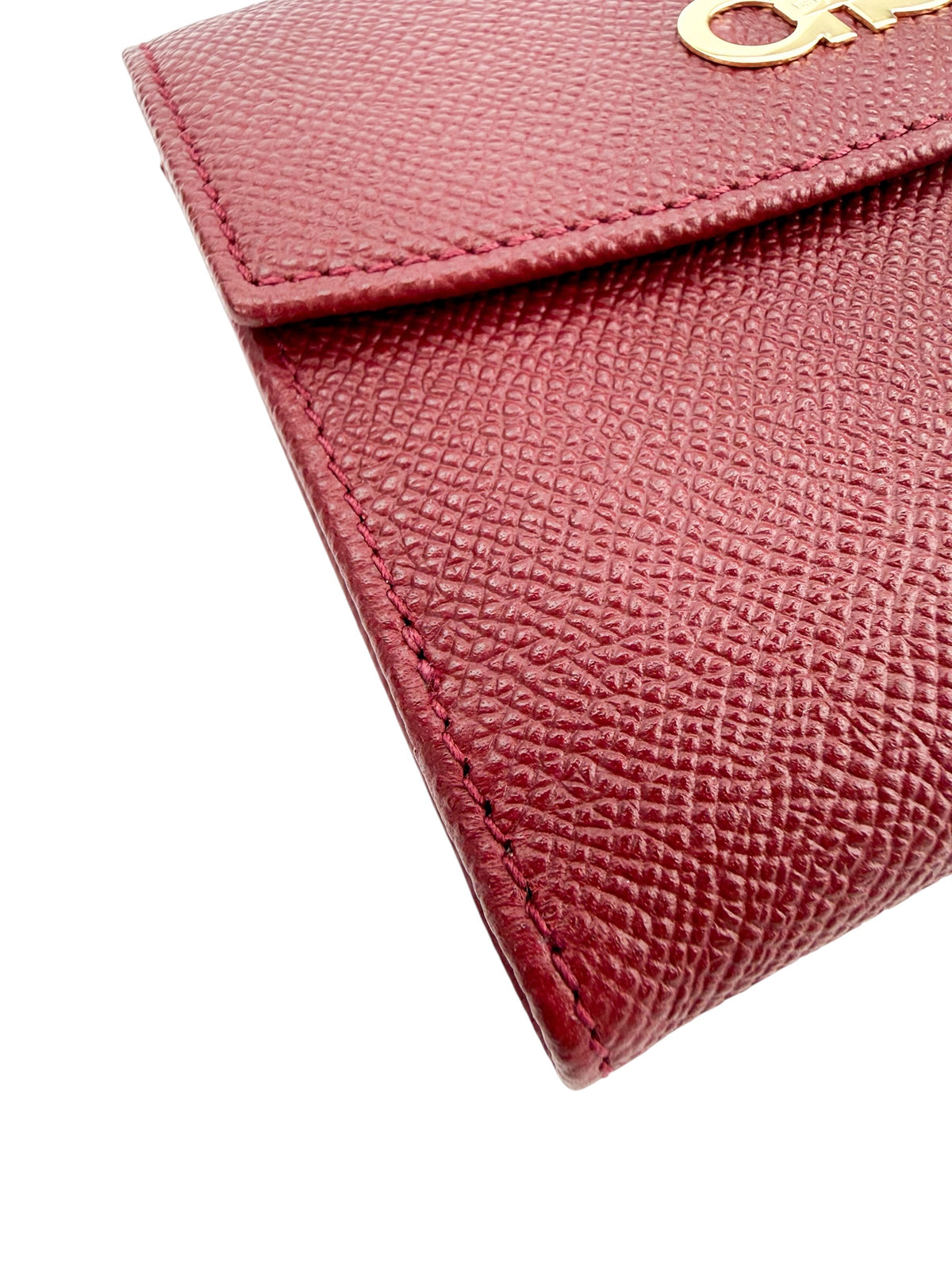 Ferragamo Gancini Compact Wallet Burgundy (NIB Full Set)