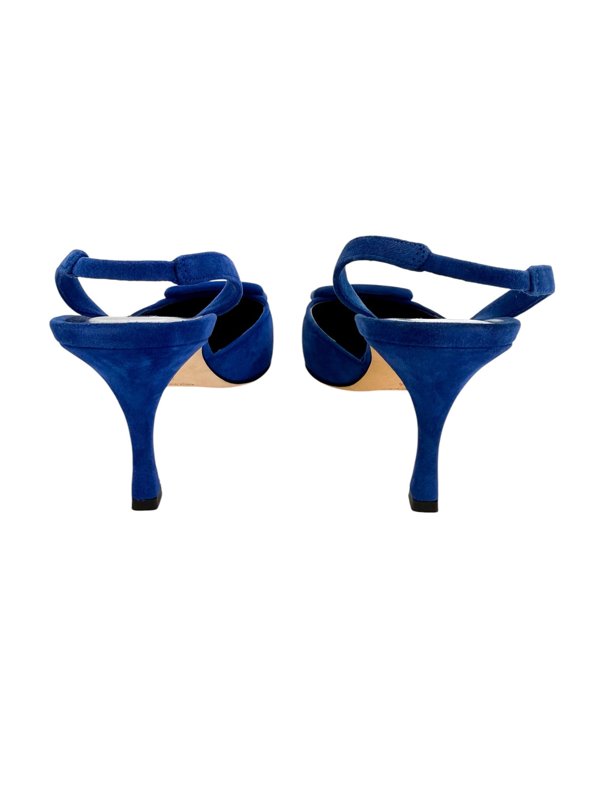 Manolo Blahnik Maysli Suede Slingback Pump Blue Size 38.5