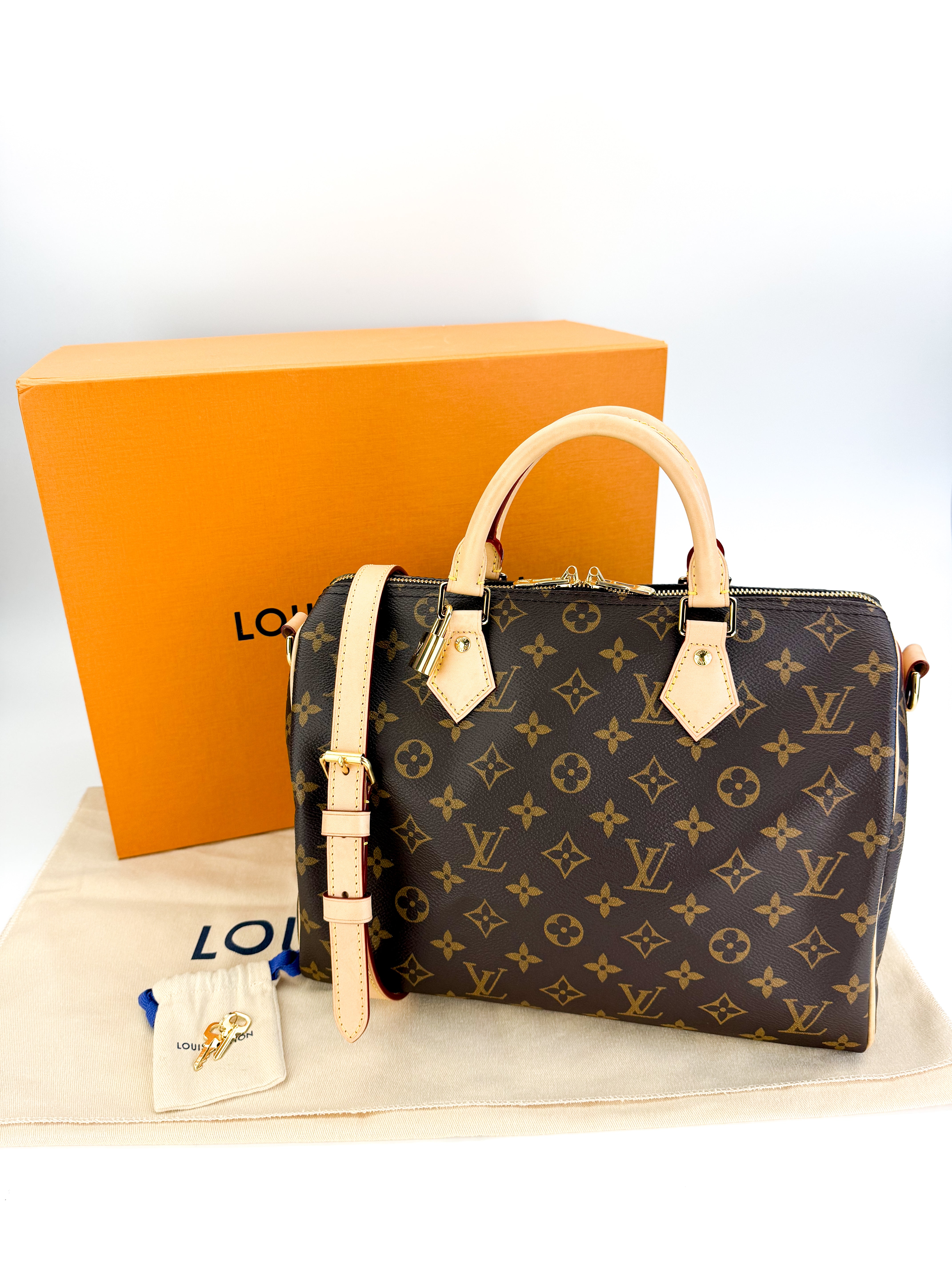 Louis Vuitton Monogram Speedy Bandouliere 30 (Full Set)